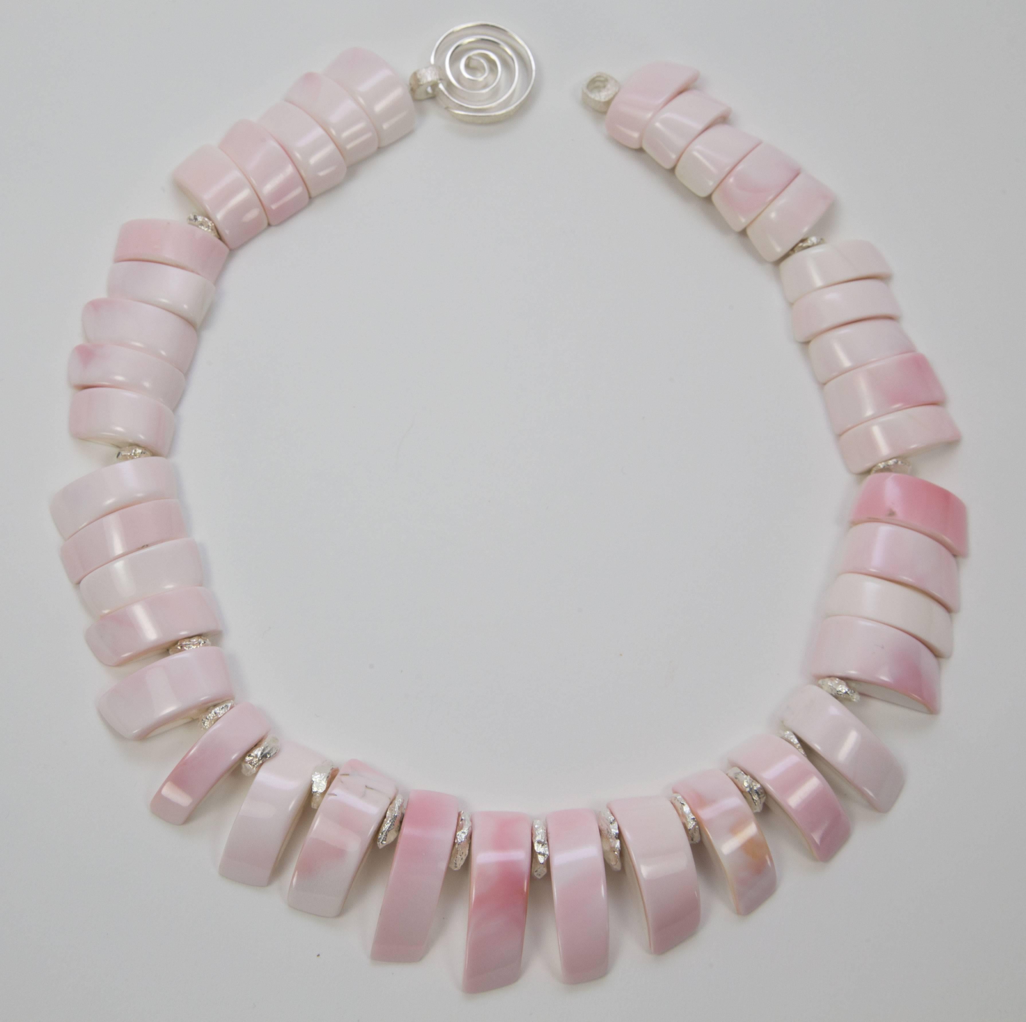 Awesome Blush Pink Conch Shell Statement Necklace For Sale at 1stDibs ...