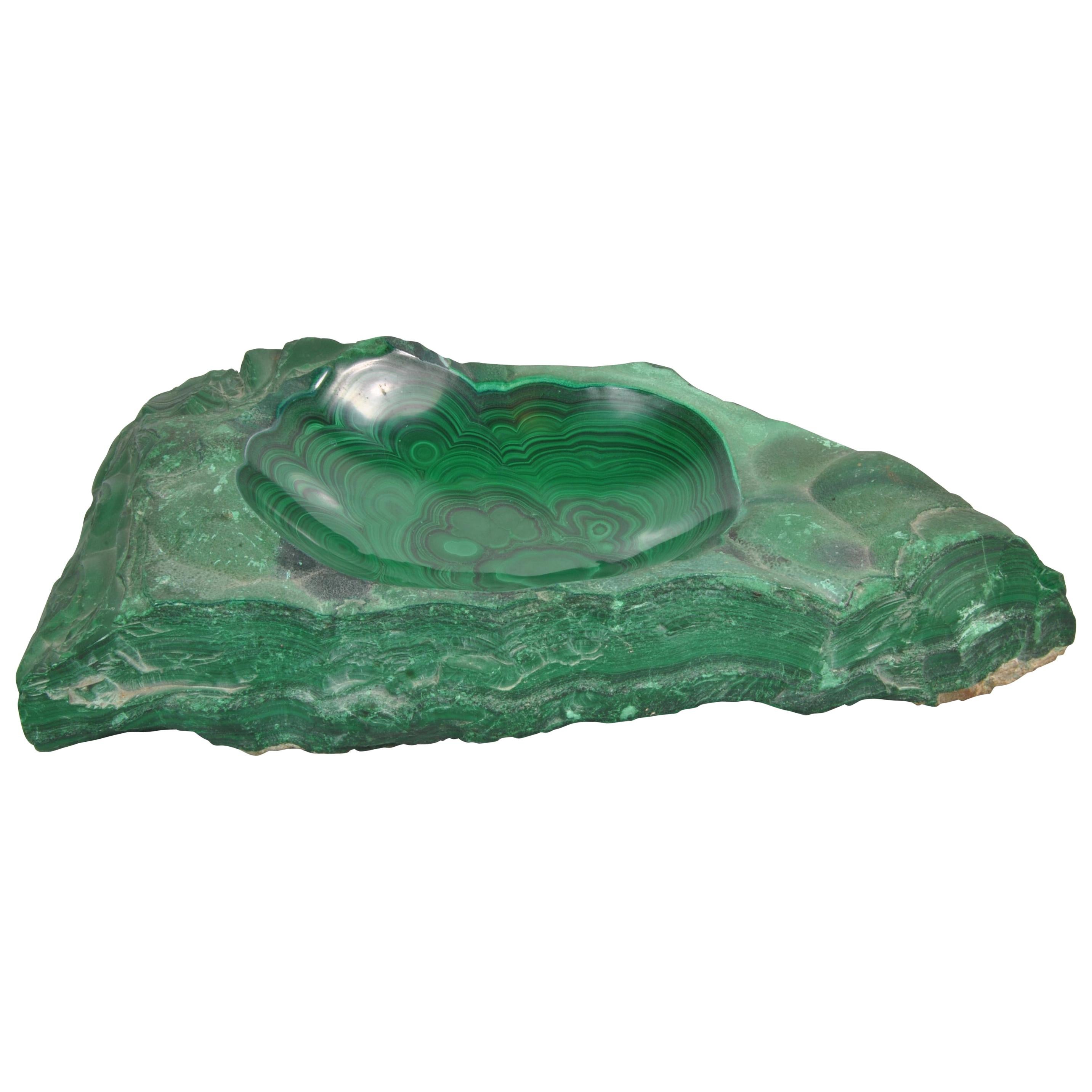 Awesome Bowl of All Natural Malachite Mineral Stone, Italy, 1950