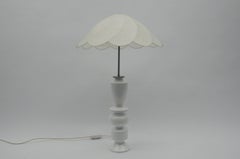 Awesome Ceramic Table Lamp with a Cocoon Lampshade, 1950s Italy