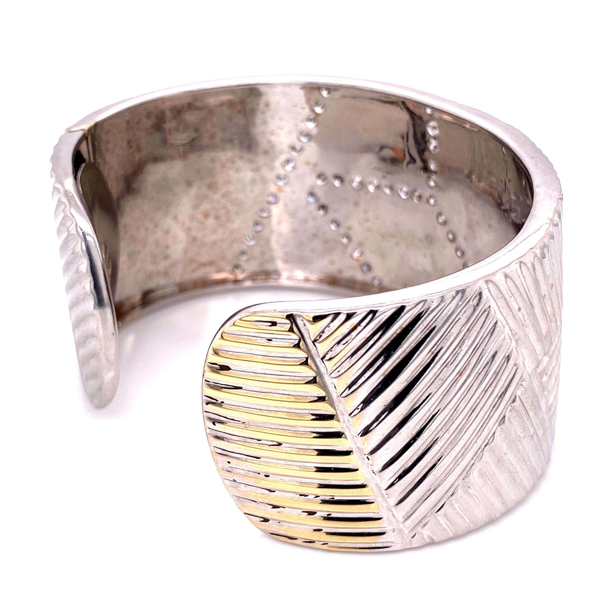 Women's Awesome Diamond Gold Cuff Bracelet Estate Fine Jewelry