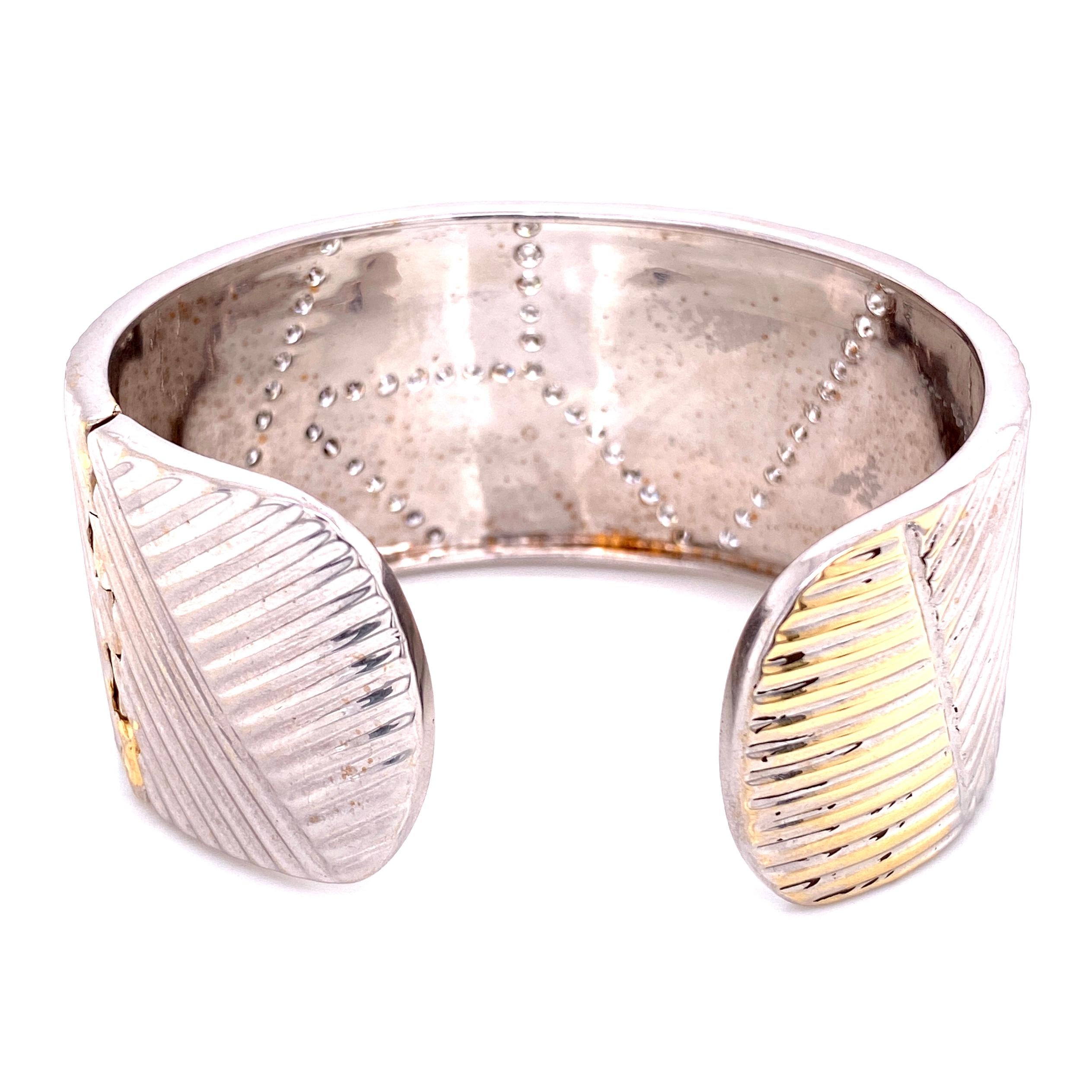 Awesome Diamond Gold Cuff Bracelet Estate Fine Jewelry 1