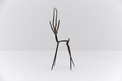 awesome handmade gazelle brass bronze sculpture, 1960s