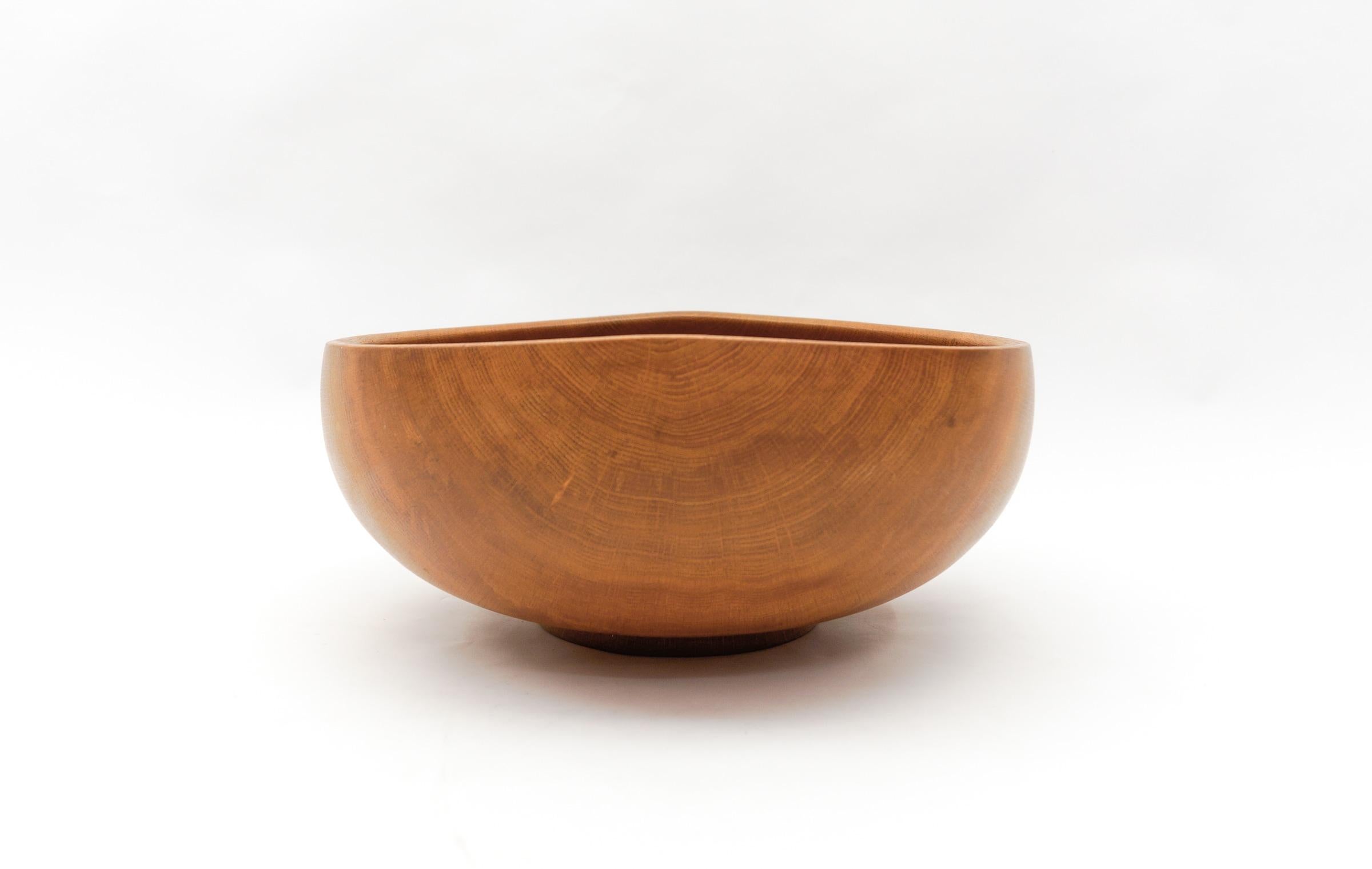 Awesome Huge Mid-Century Modern Oak Bowl by K. Weichselbaum, 1999 Germany For Sale 1