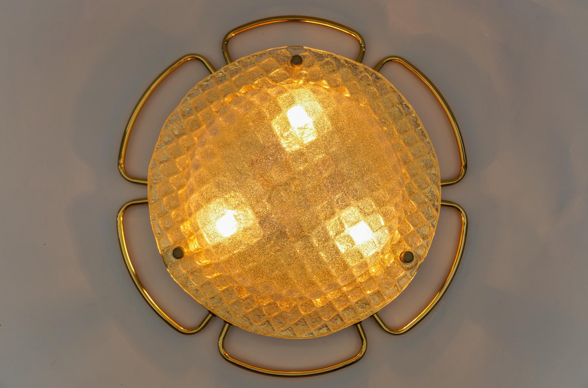 Mid-Century Modern Awesome Huge Murano Glass Flush Mount, 1960s For Sale