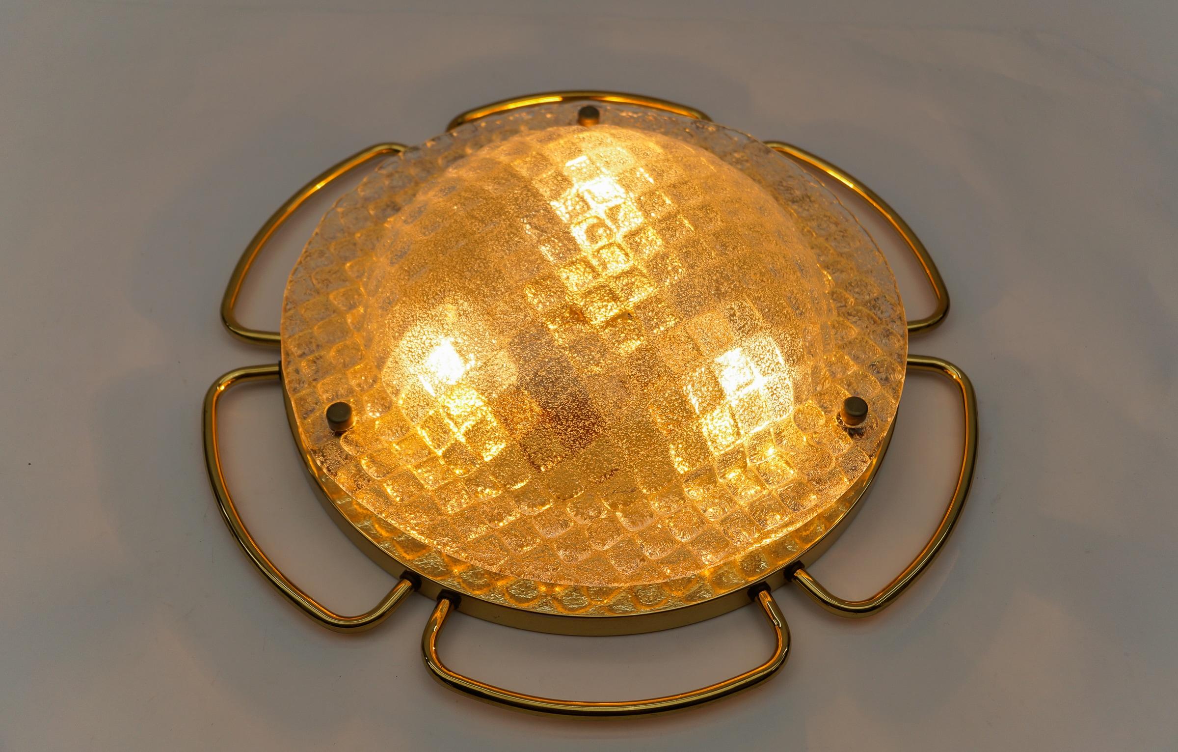 Mid-20th Century Awesome Huge Murano Glass Flush Mount, 1960s For Sale