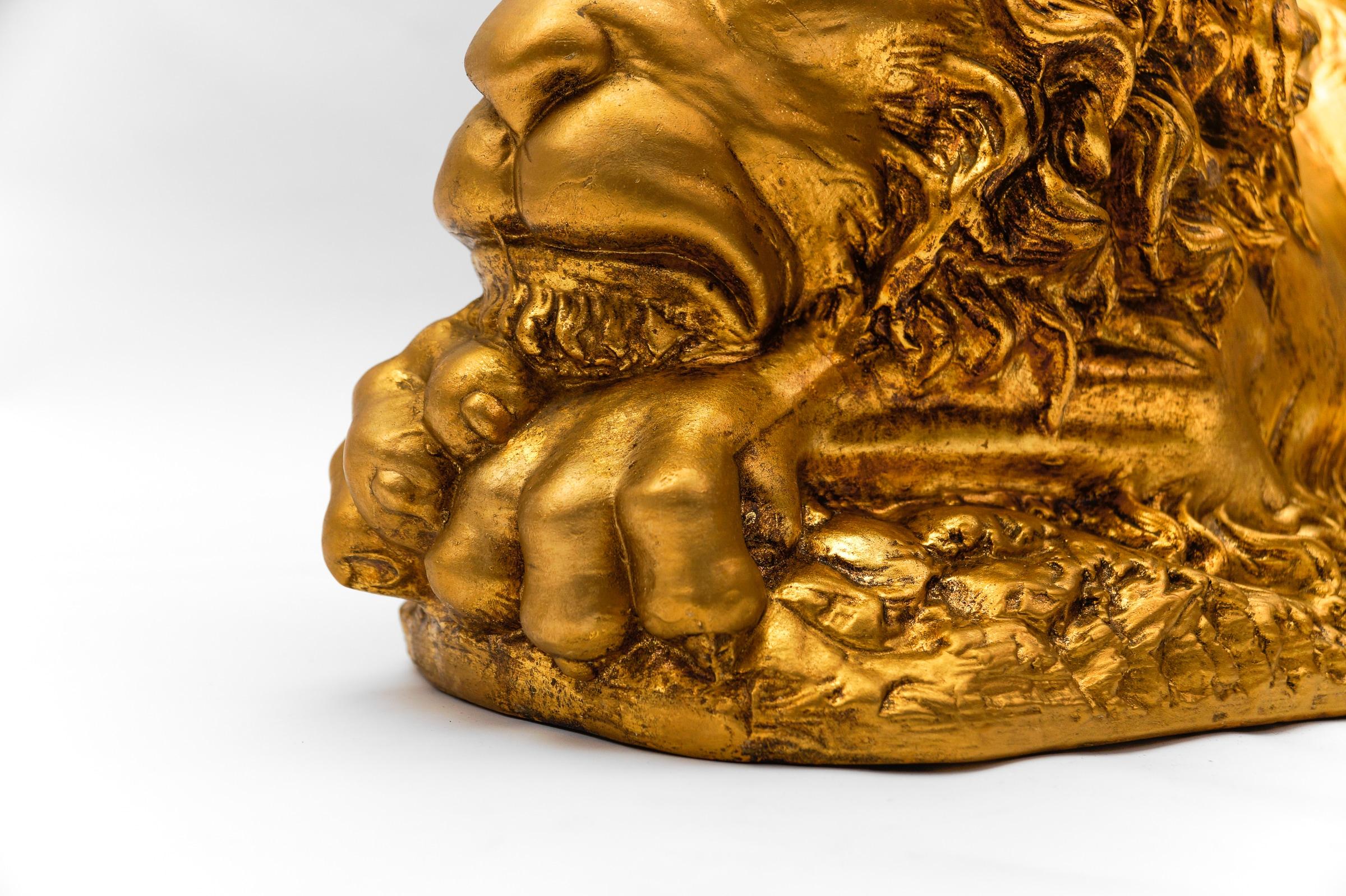 Awesome Italian Ceramic Handcrafted Lion Coffee Table Base, 1960s For Sale 13