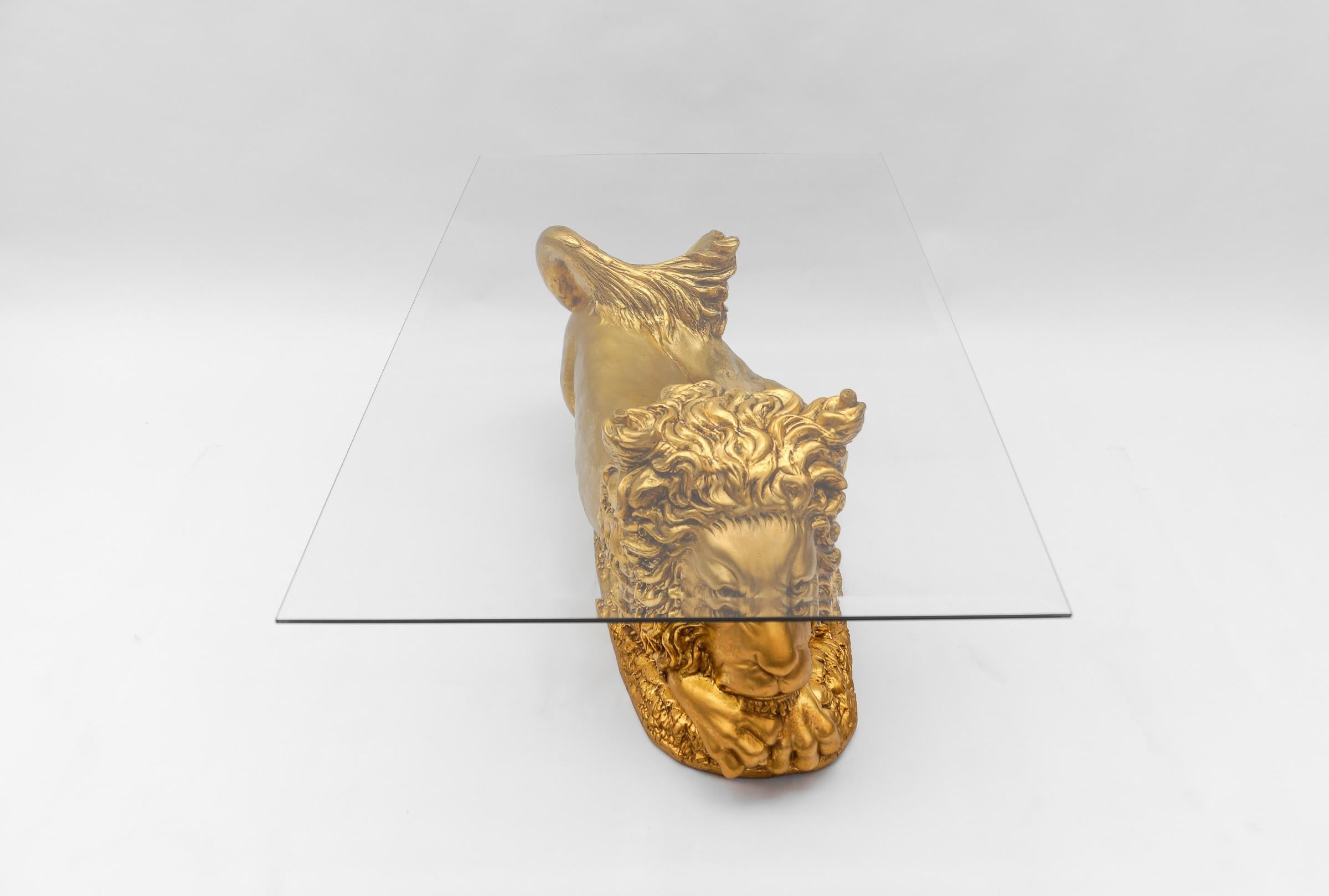 Mid-20th Century Awesome Italian Ceramic Handcrafted Lion Coffee Table Base, 1960s For Sale