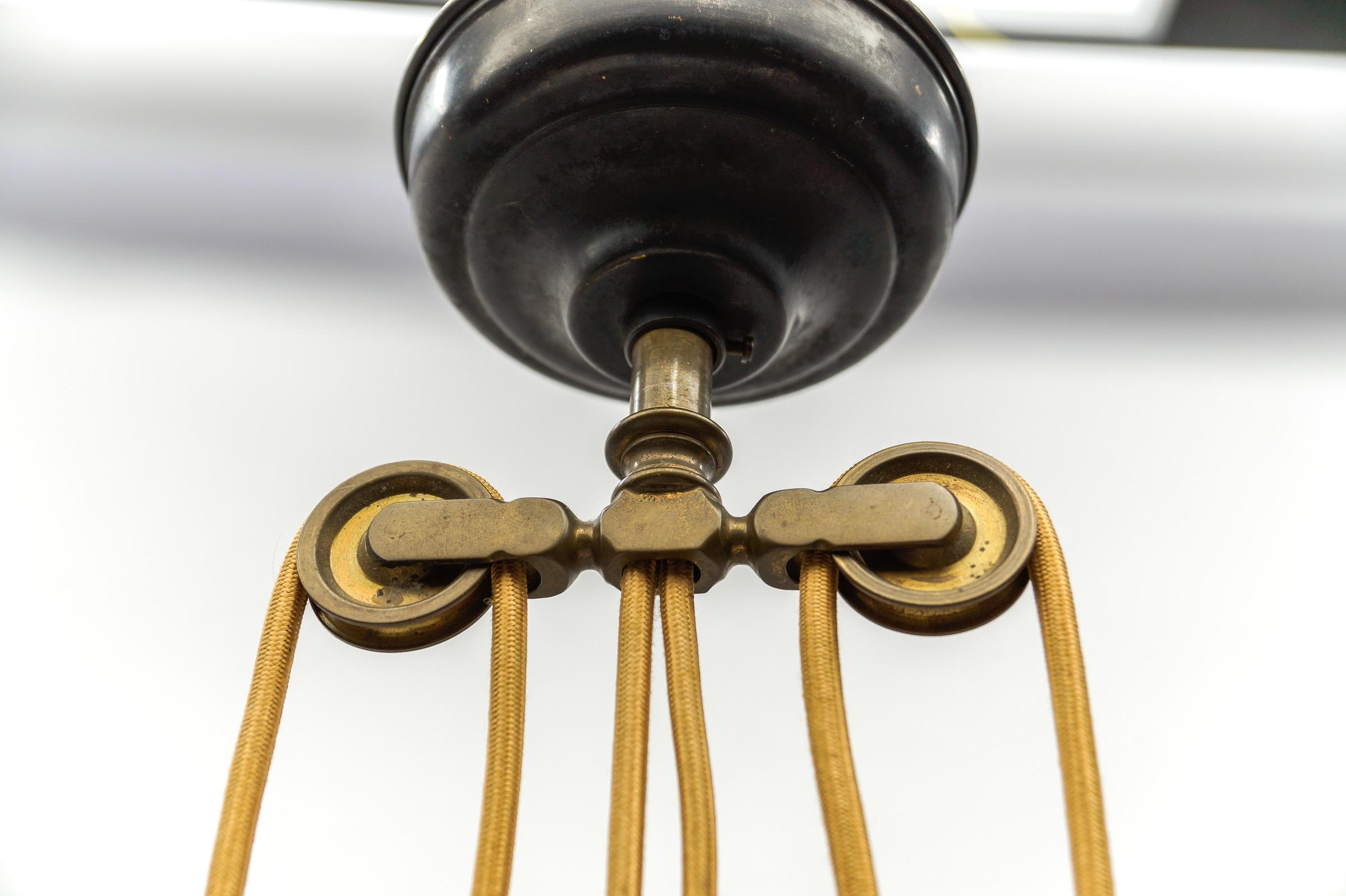 Awesome Mid-Century Brass and Metal Billiard Ceiling Lamp, 1960s  For Sale 5
