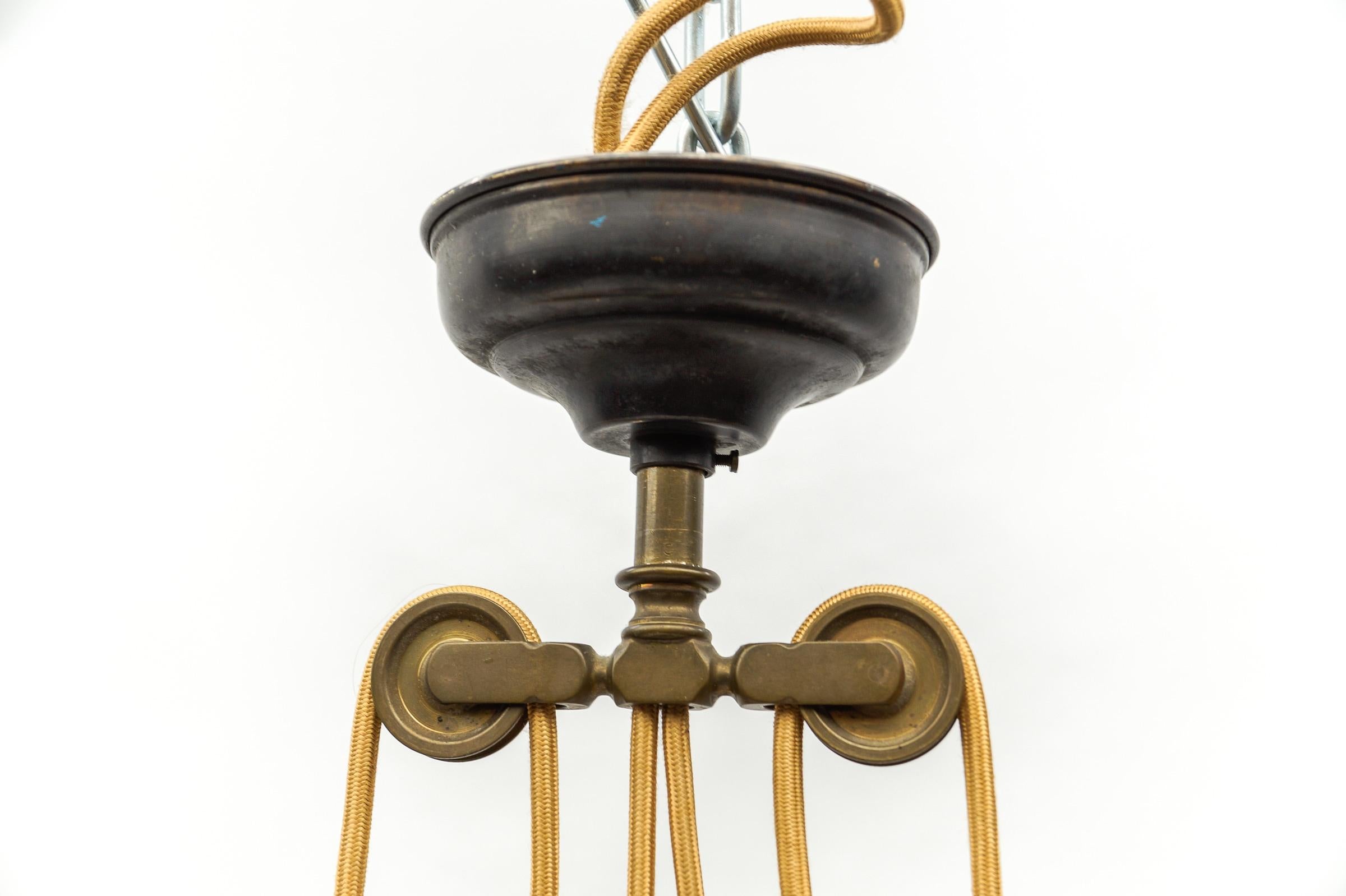 Awesome Mid-Century Brass and Metal Billiard Ceiling Lamp, 1960s  For Sale 7