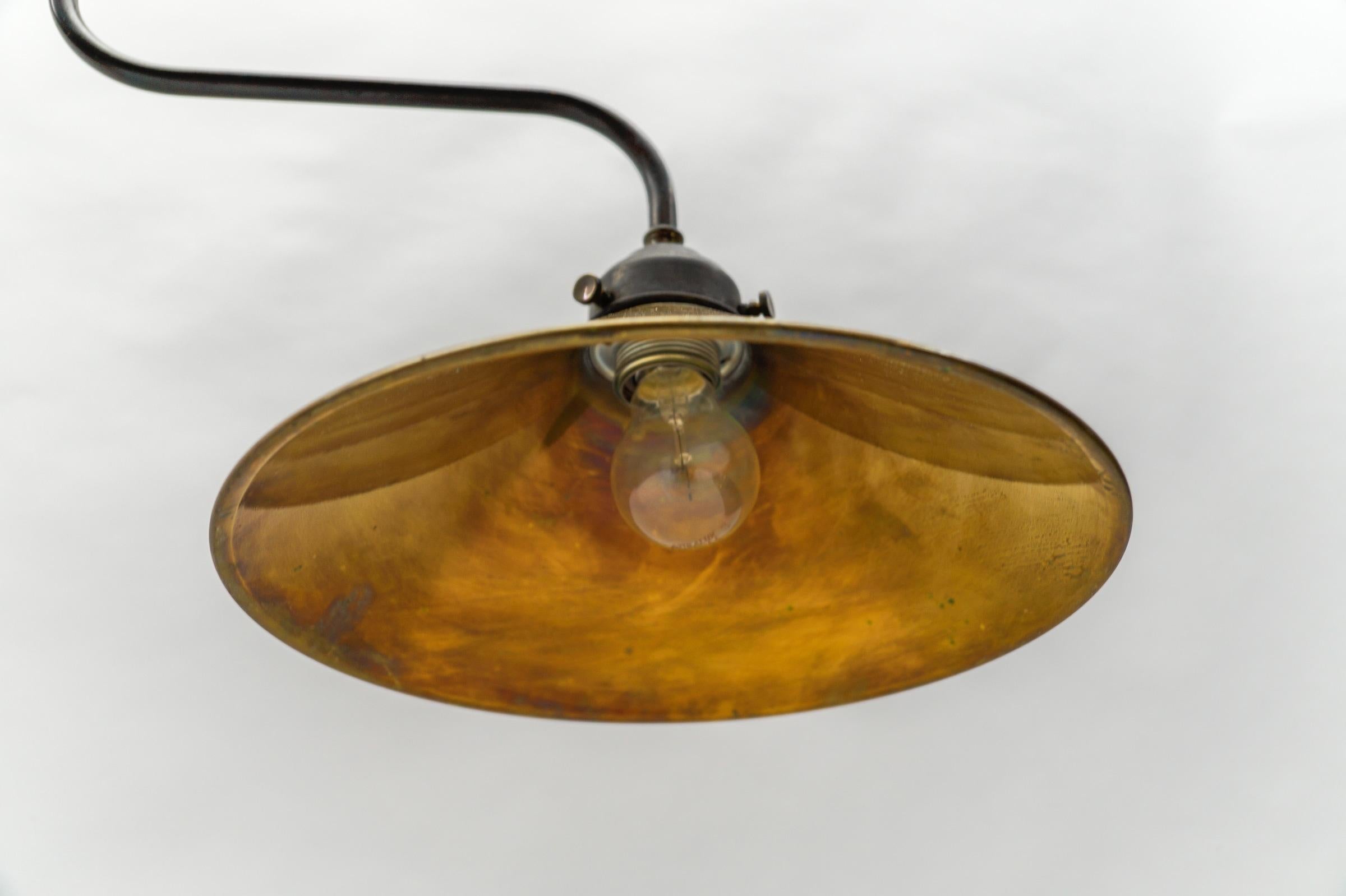 Awesome Mid-Century Brass and Metal Billiard Ceiling Lamp, 1960s  For Sale 10