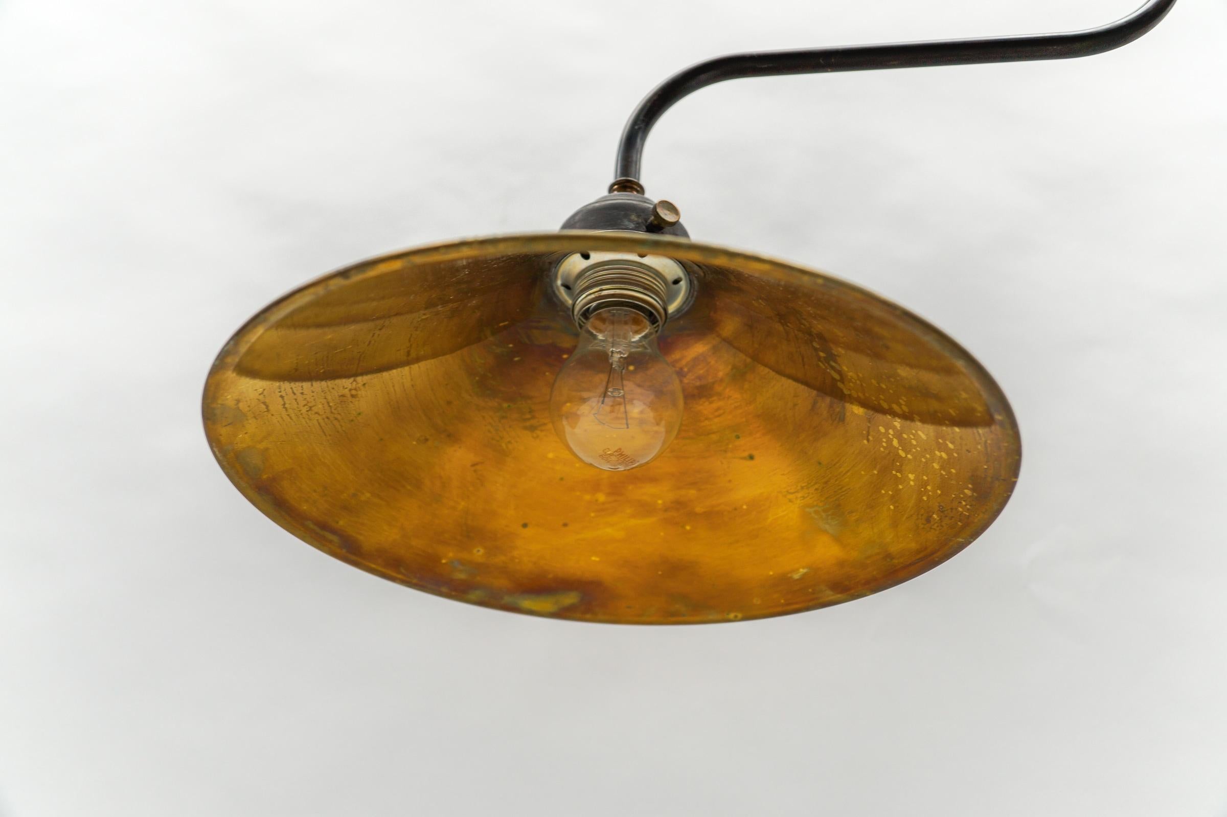 Awesome Mid-Century Brass and Metal Billiard Ceiling Lamp, 1960s  For Sale 11