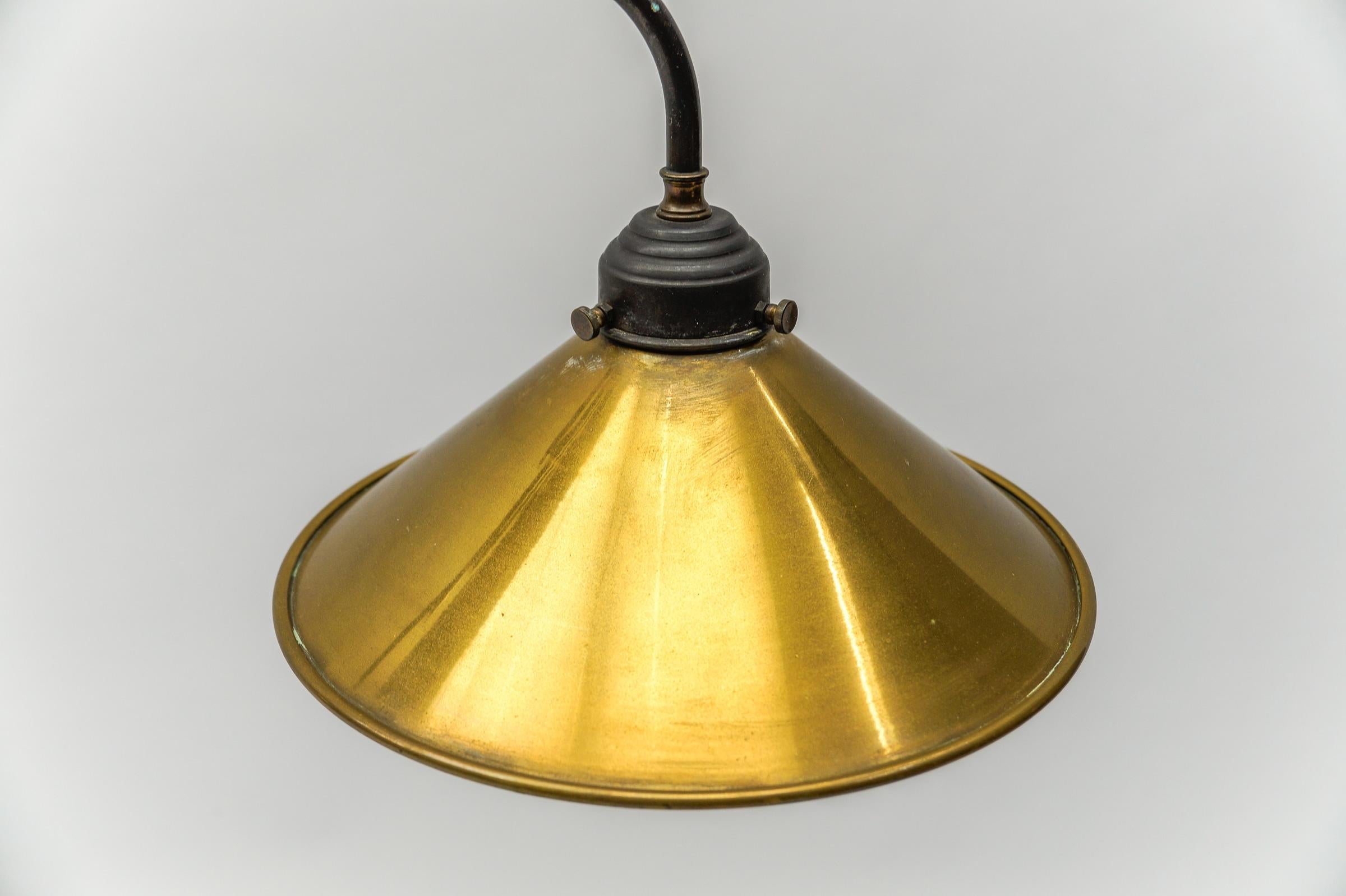 Awesome Mid-Century Brass and Metal Billiard Ceiling Lamp, 1960s  For Sale 1