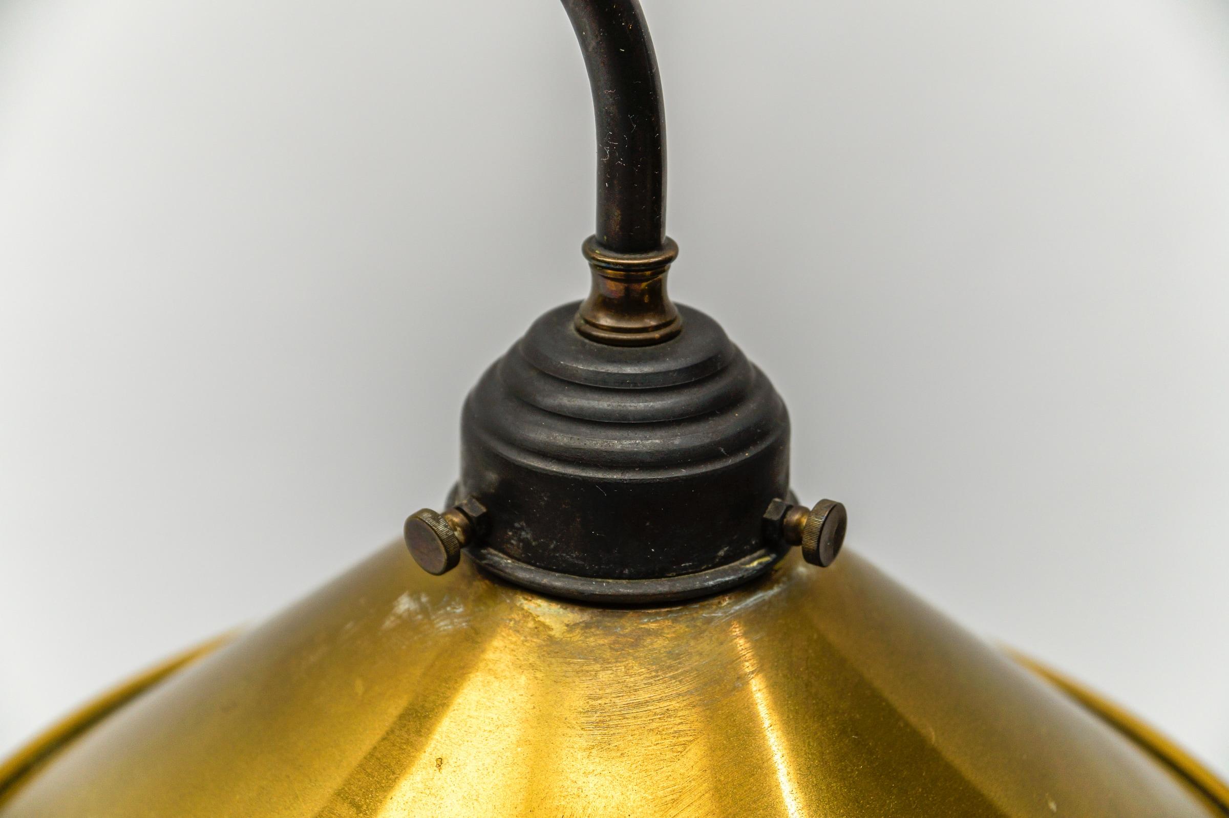 Awesome Mid-Century Brass and Metal Billiard Ceiling Lamp, 1960s  For Sale 2