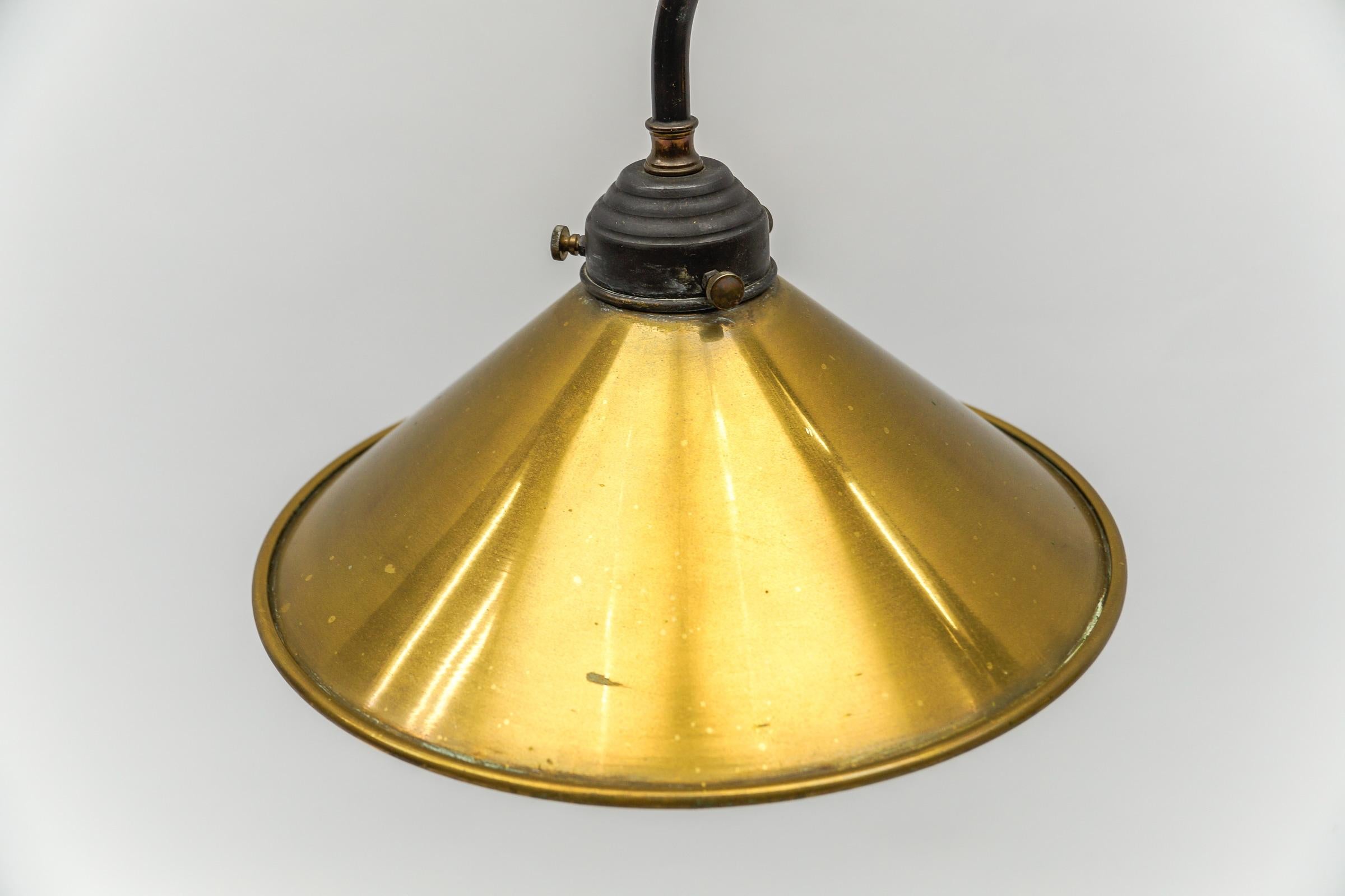 Awesome Mid-Century Brass and Metal Billiard Ceiling Lamp, 1960s  For Sale 3