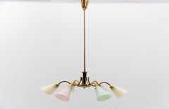 Awesome Multicolored Spider Lamp in the Manner of Arteluce, Italy, 1950s