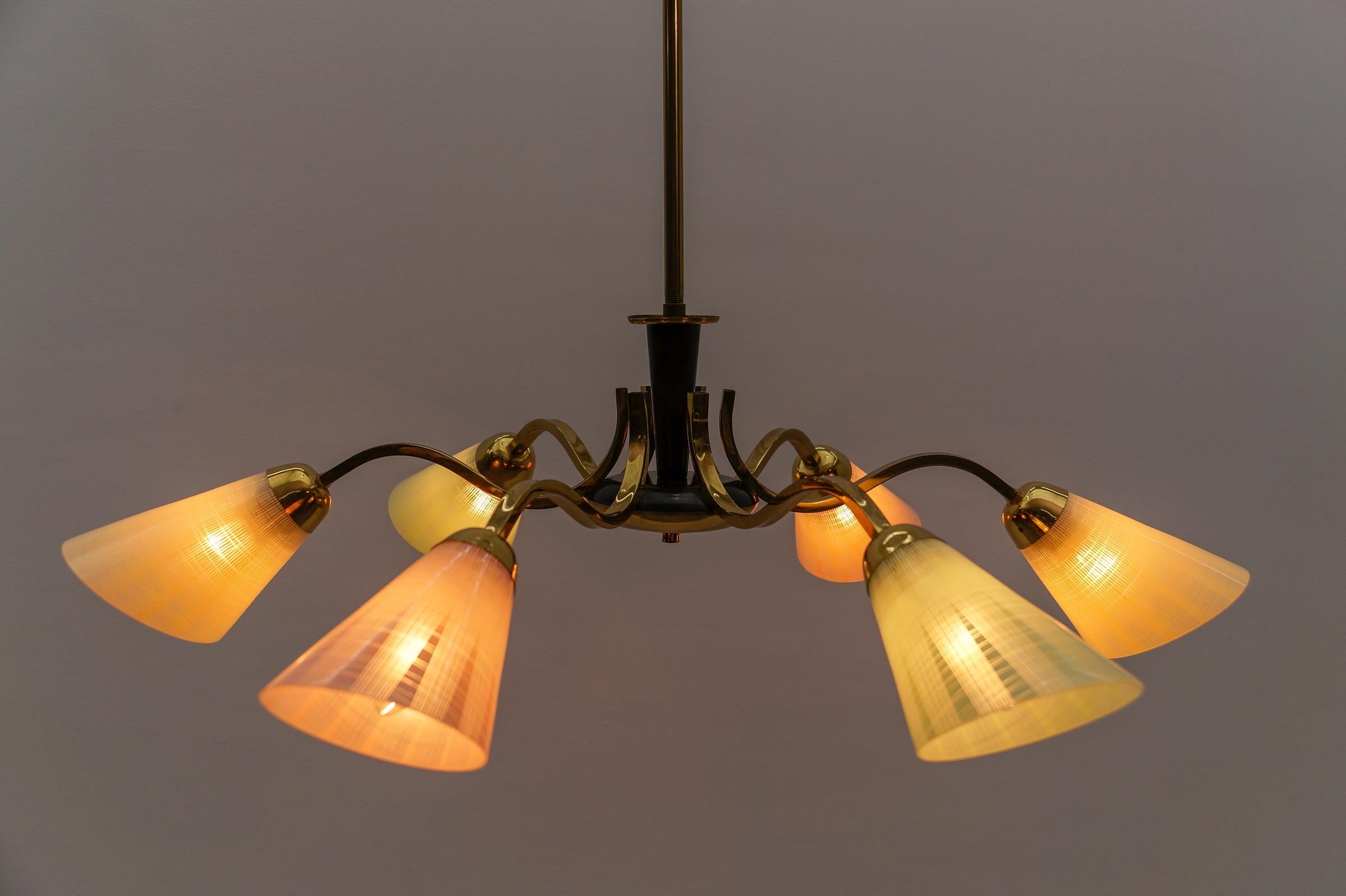 Italian Awesome Multicolored Spider Lamp in the Manner of Arteluce, Italy, 1950s For Sale