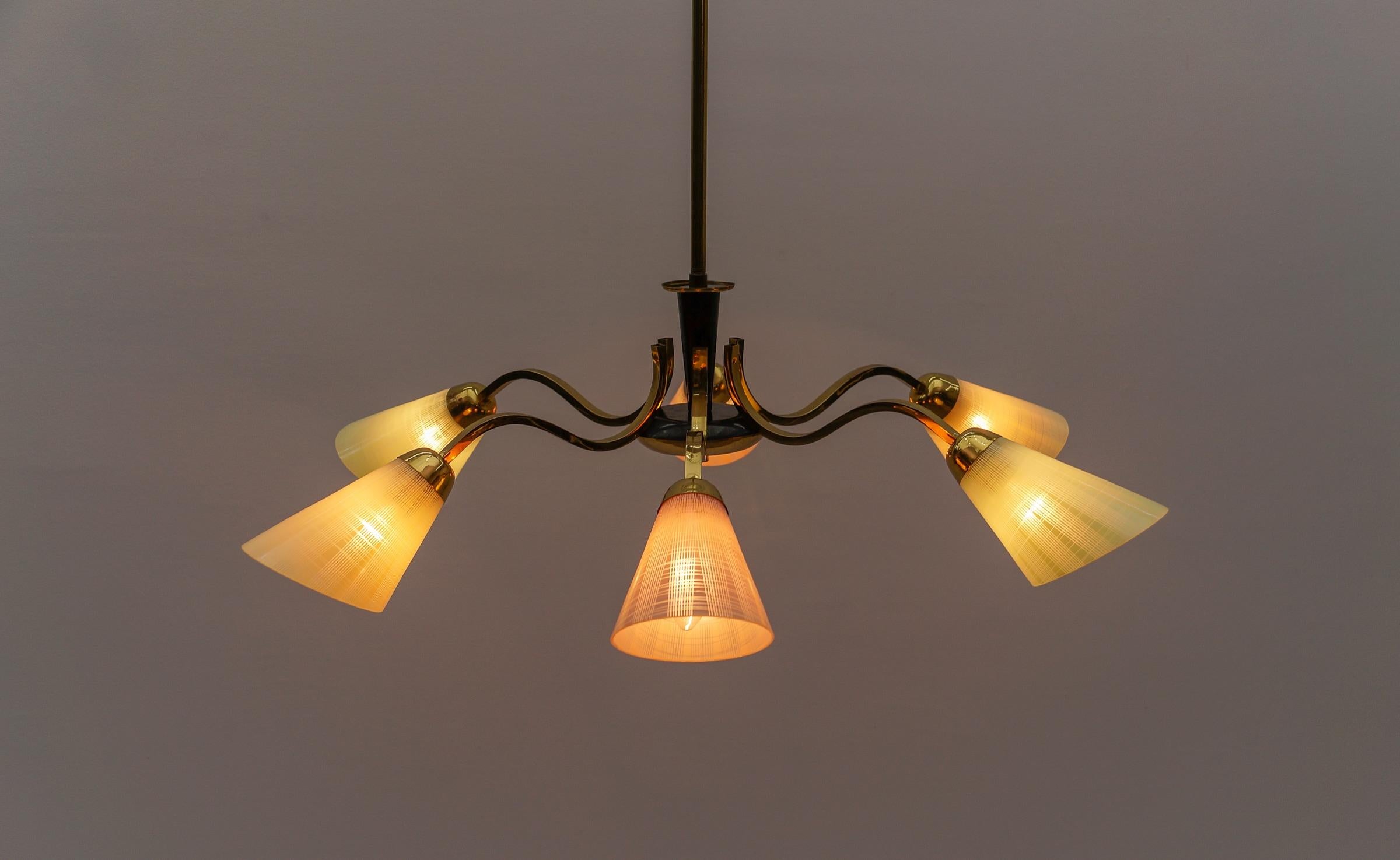 Metal Awesome Multicolored Spider Lamp in the Manner of Arteluce, Italy, 1950s For Sale