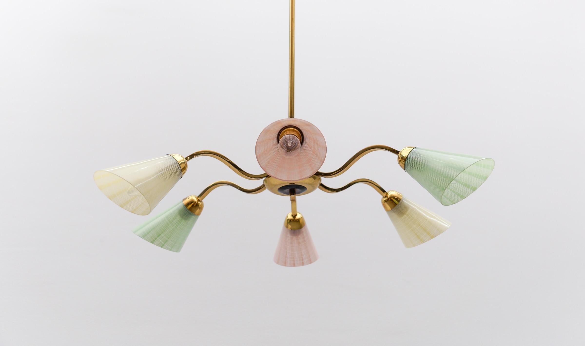 Awesome Multicolored Spider Lamp in the Manner of Arteluce, Italy, 1950s For Sale 1