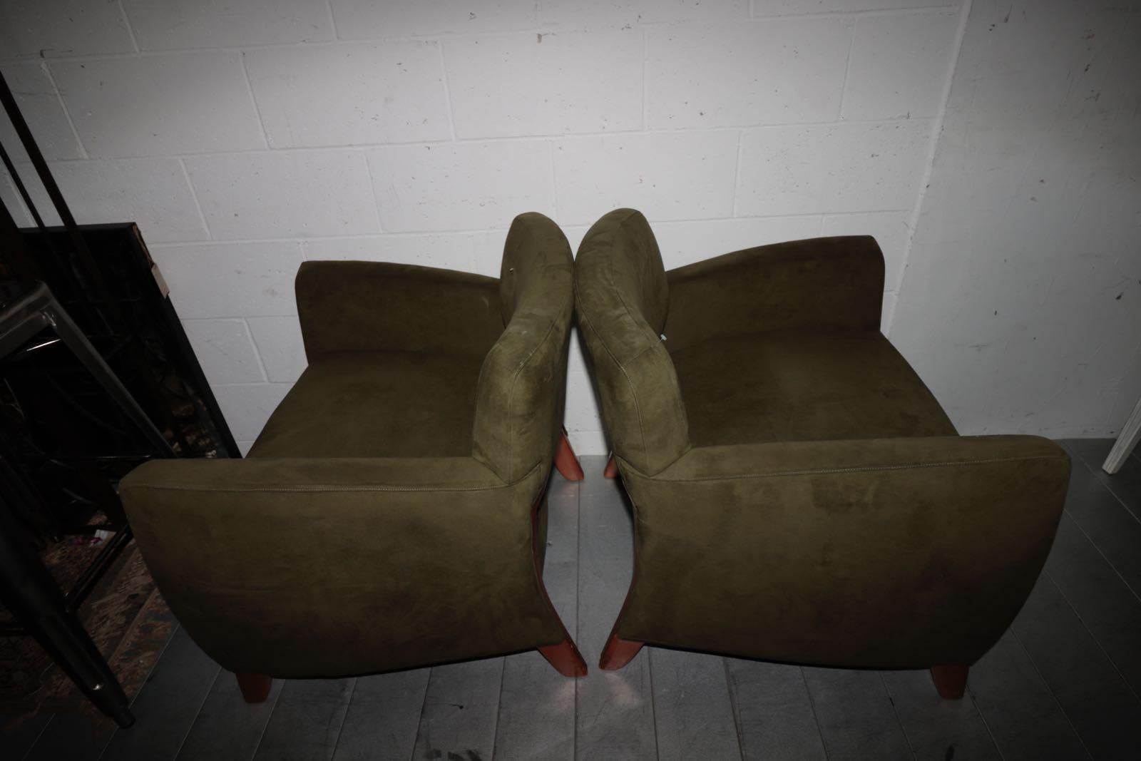 Awesome Pair of 1970s Streamlined and Cool! Midcentury Bernhardt Club Chairs For Sale 7