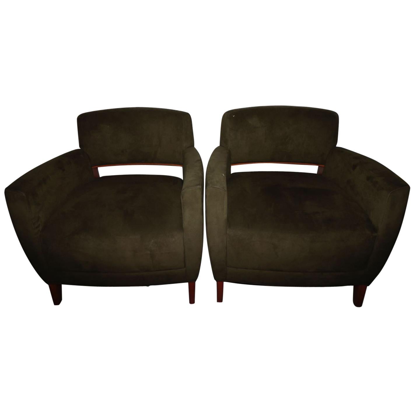 Awesome Pair of 1970s Streamlined and Cool! Midcentury Bernhardt Club Chairs For Sale