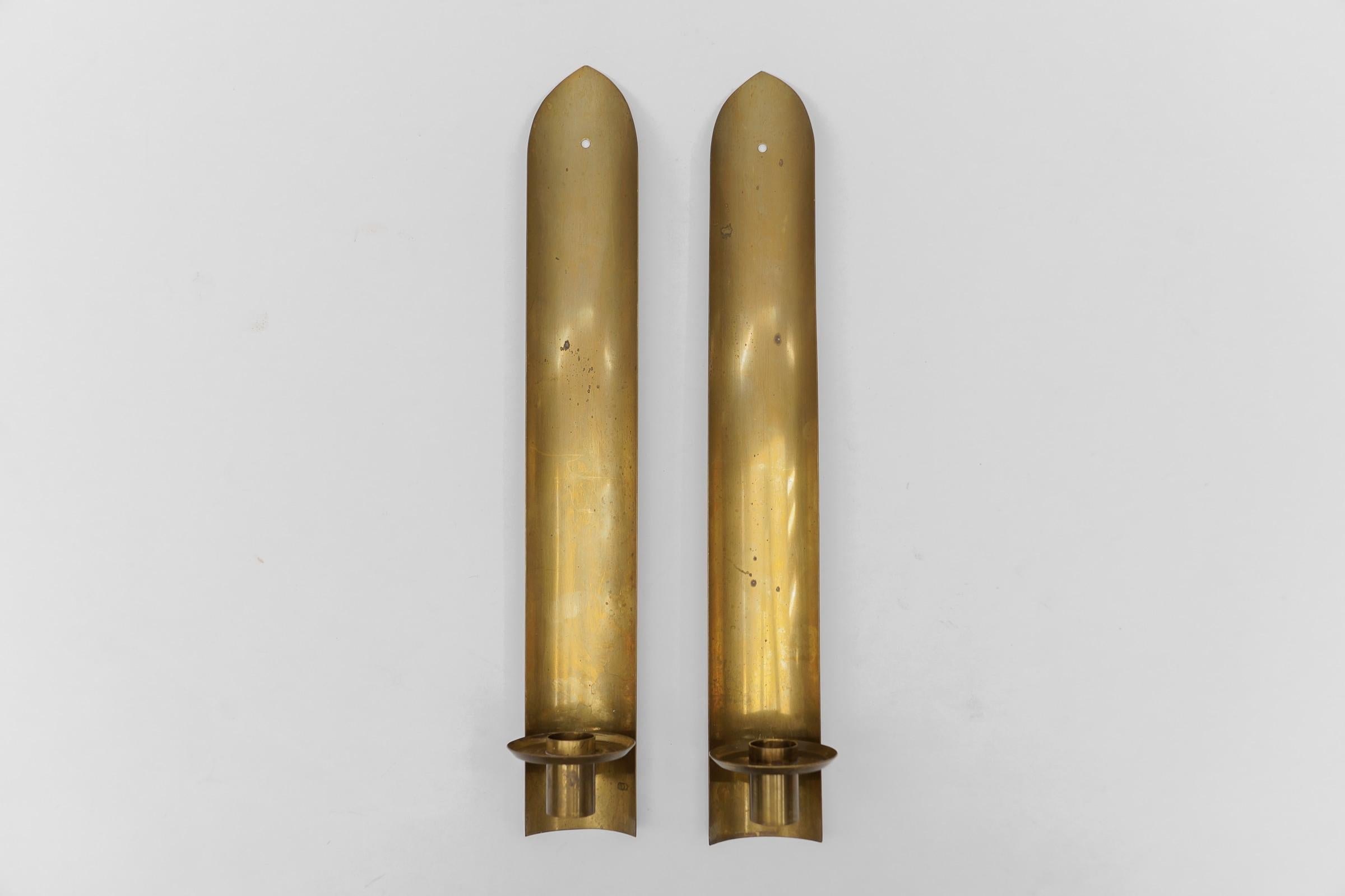 Awesome Pair of Brass Wall Candle Holder, 1950s Austria
