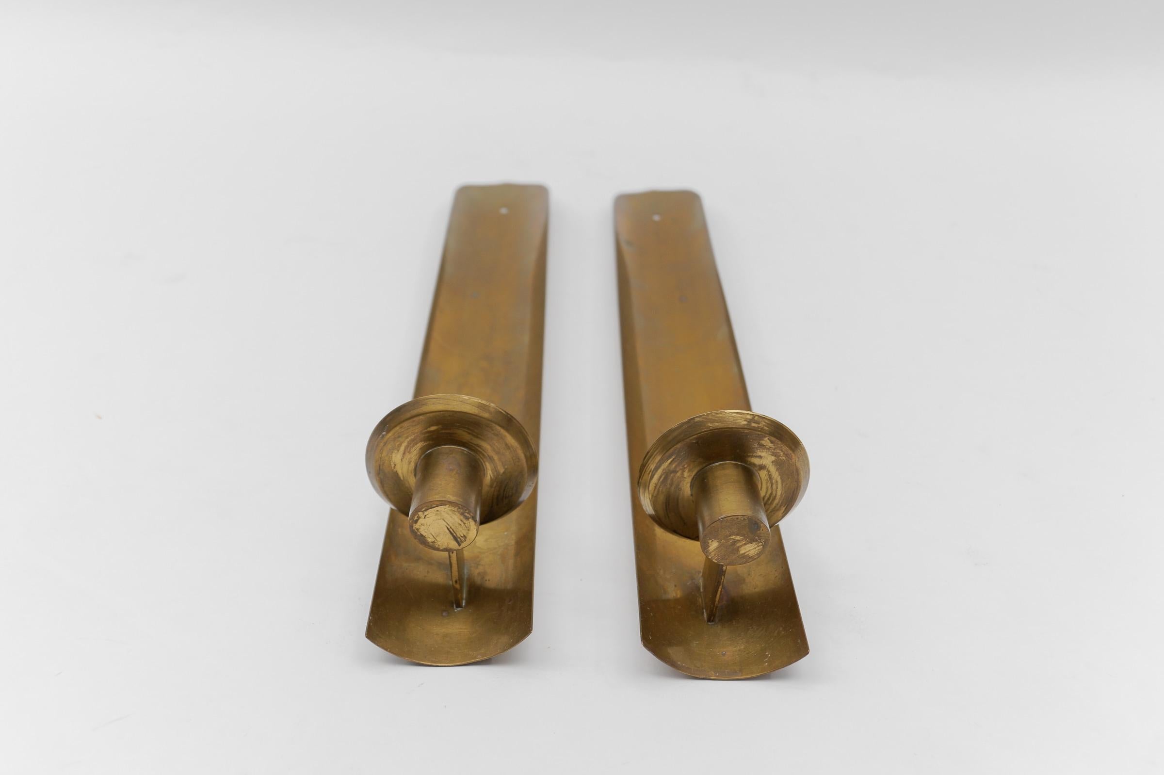 Awesome Pair of Brass Wall Candle Holder, 1950s Austria In Good Condition For Sale In Nürnberg, Bayern