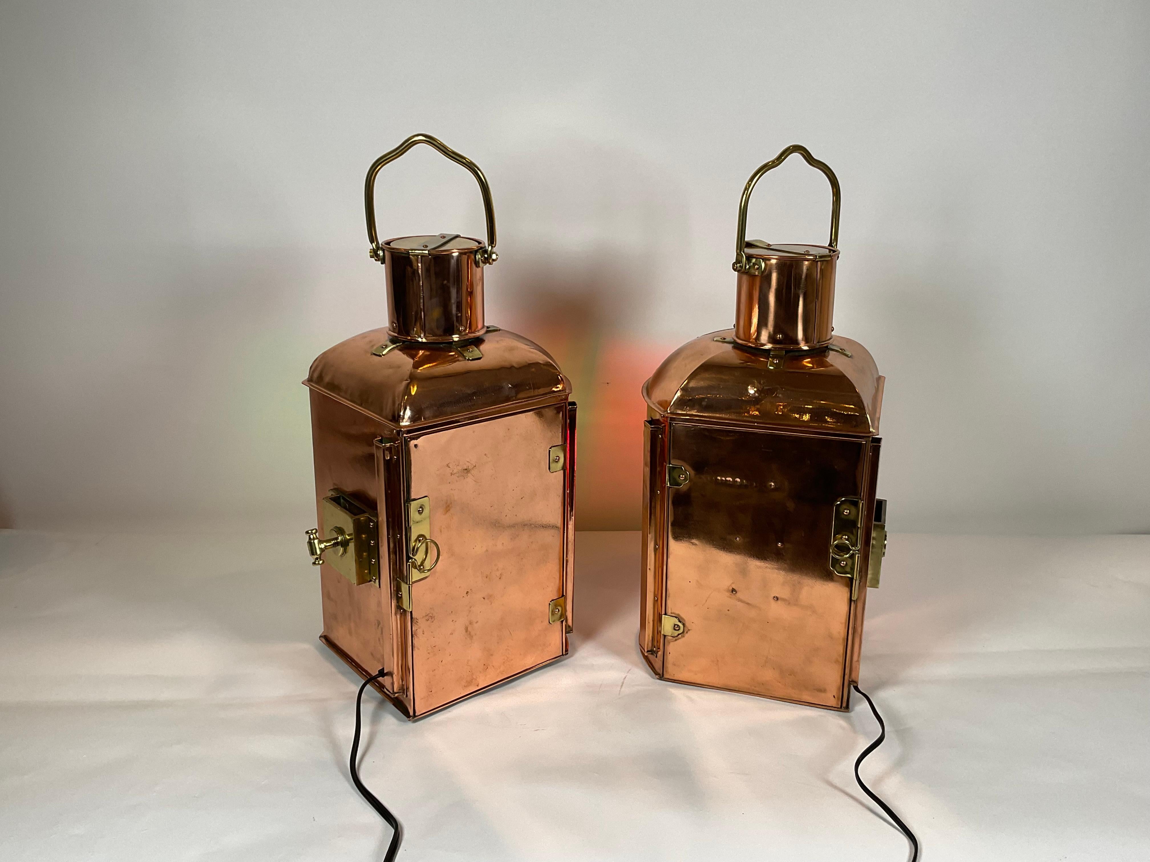 Awesome Pair of Ship’s Port and Starboard Lanterns 1