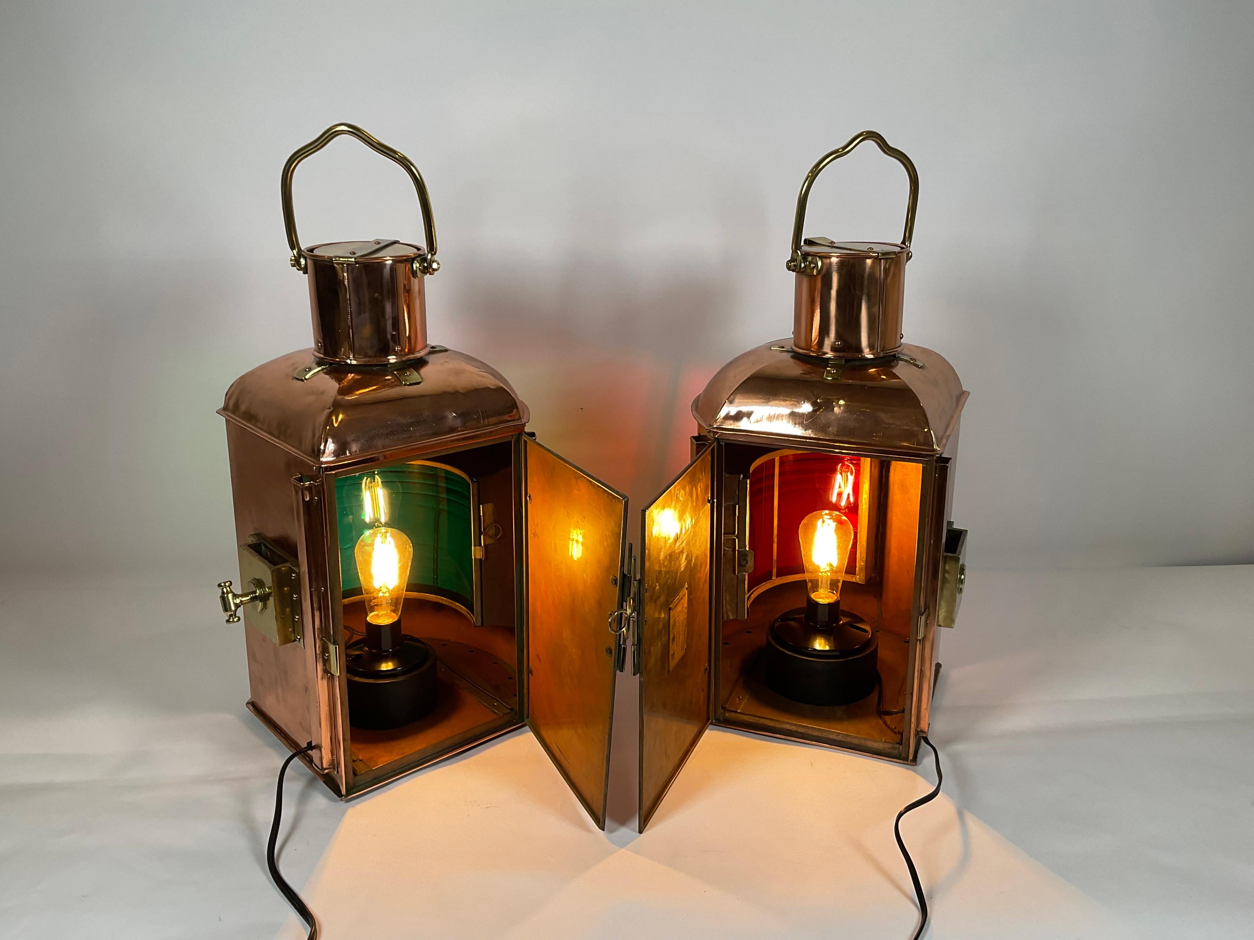 Awesome Pair of Ship’s Port and Starboard Lanterns 2
