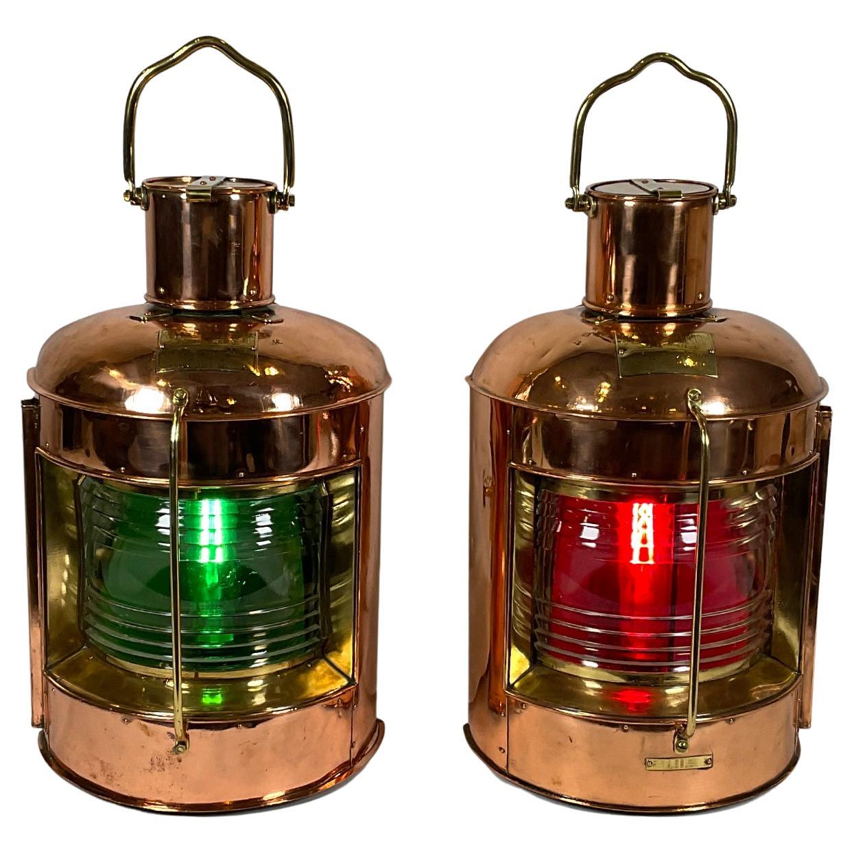 Awesome Pair of Ship’s Port and Starboard Lanterns