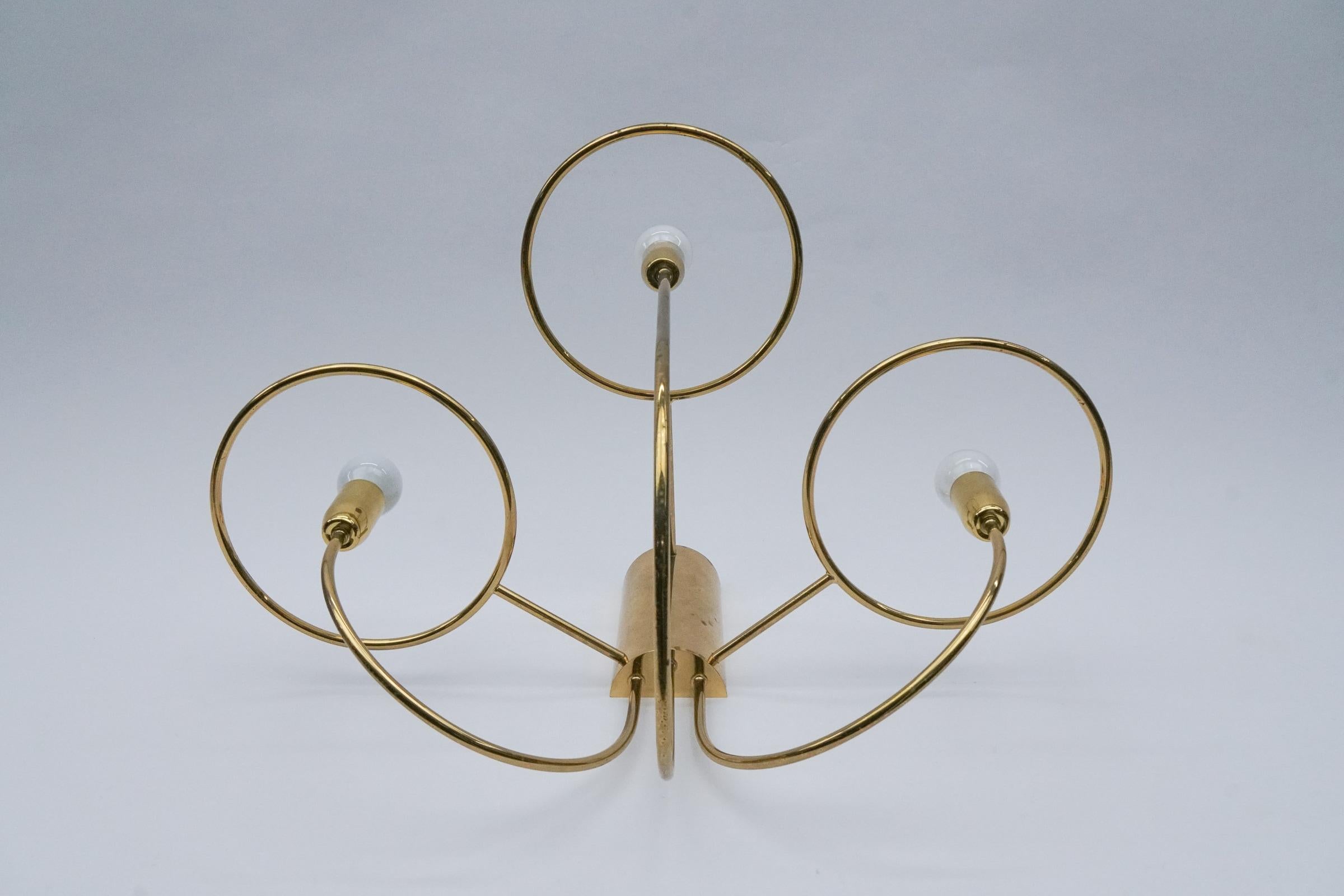 Mid-Century Modern Awesome Rare 3-Light Wall Lamp, 1960s For Sale