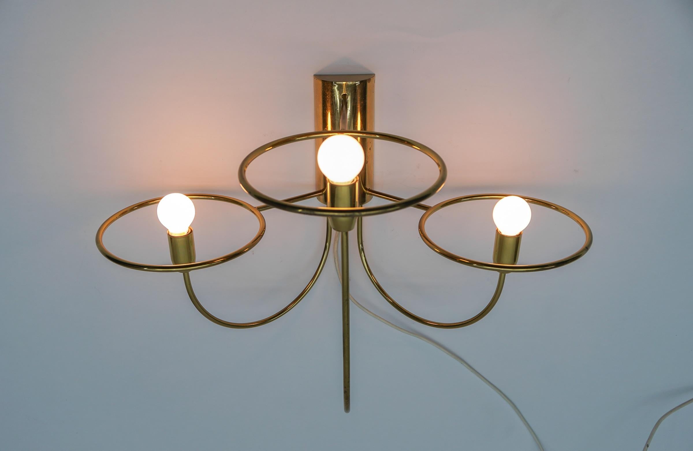 Metal Awesome Rare 3-Light Wall Lamp, 1960s For Sale