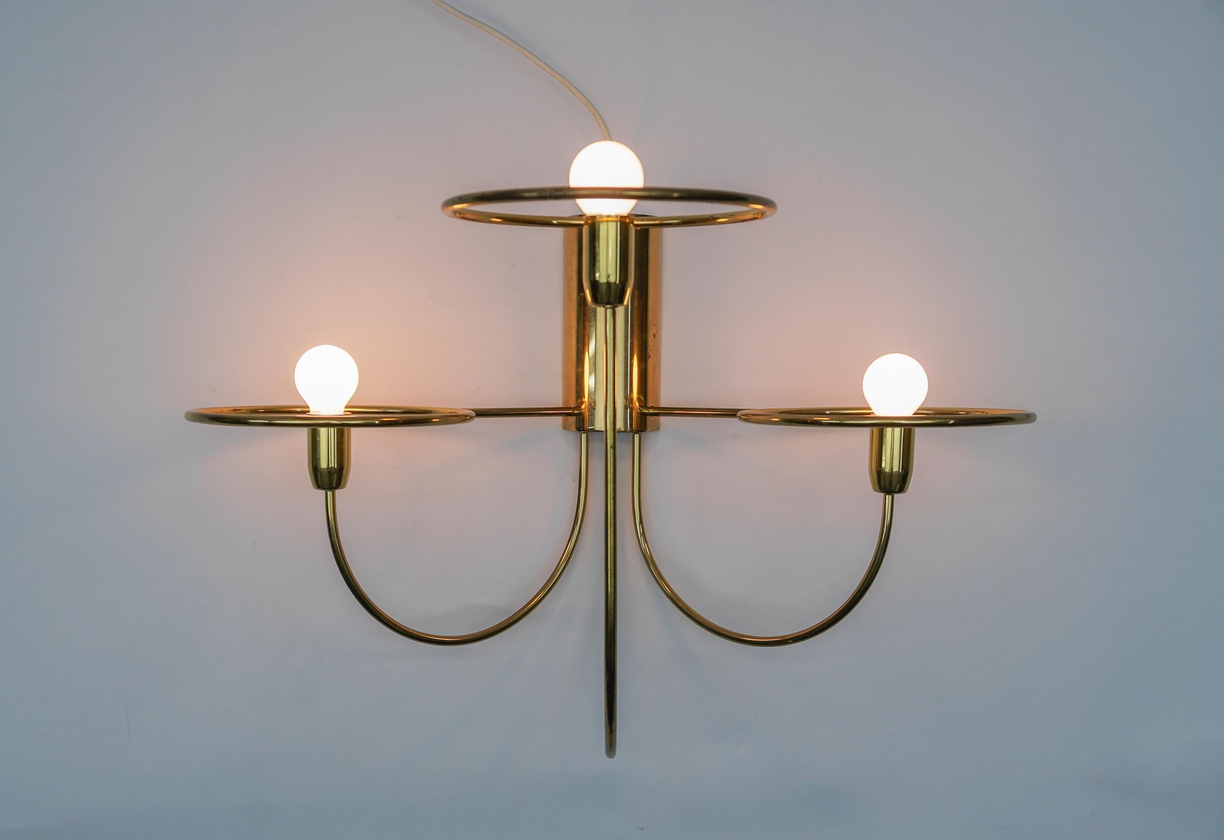 Awesome Rare 3-Light Wall Lamp, 1960s For Sale 2