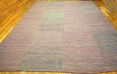 Awesome Rose-Green Color Contemporary Handwoven Wool Shaker Style Flat Weave Rug