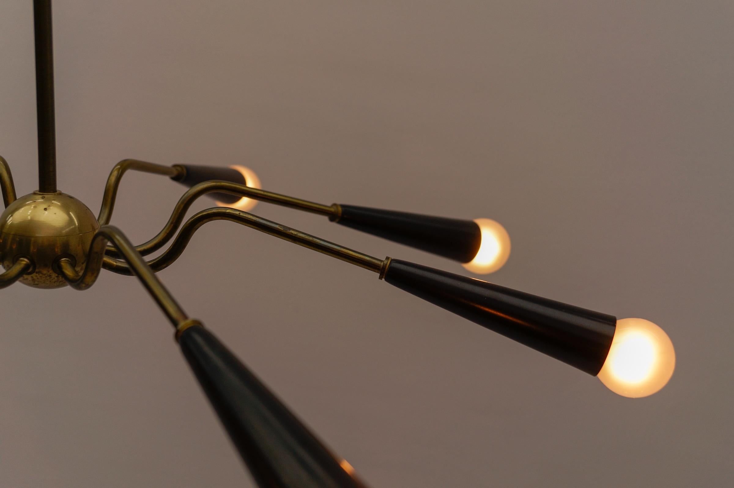 Superbe lampe Sputnik à la manière d'Arteluce, Italie, années 1950 en vente 7