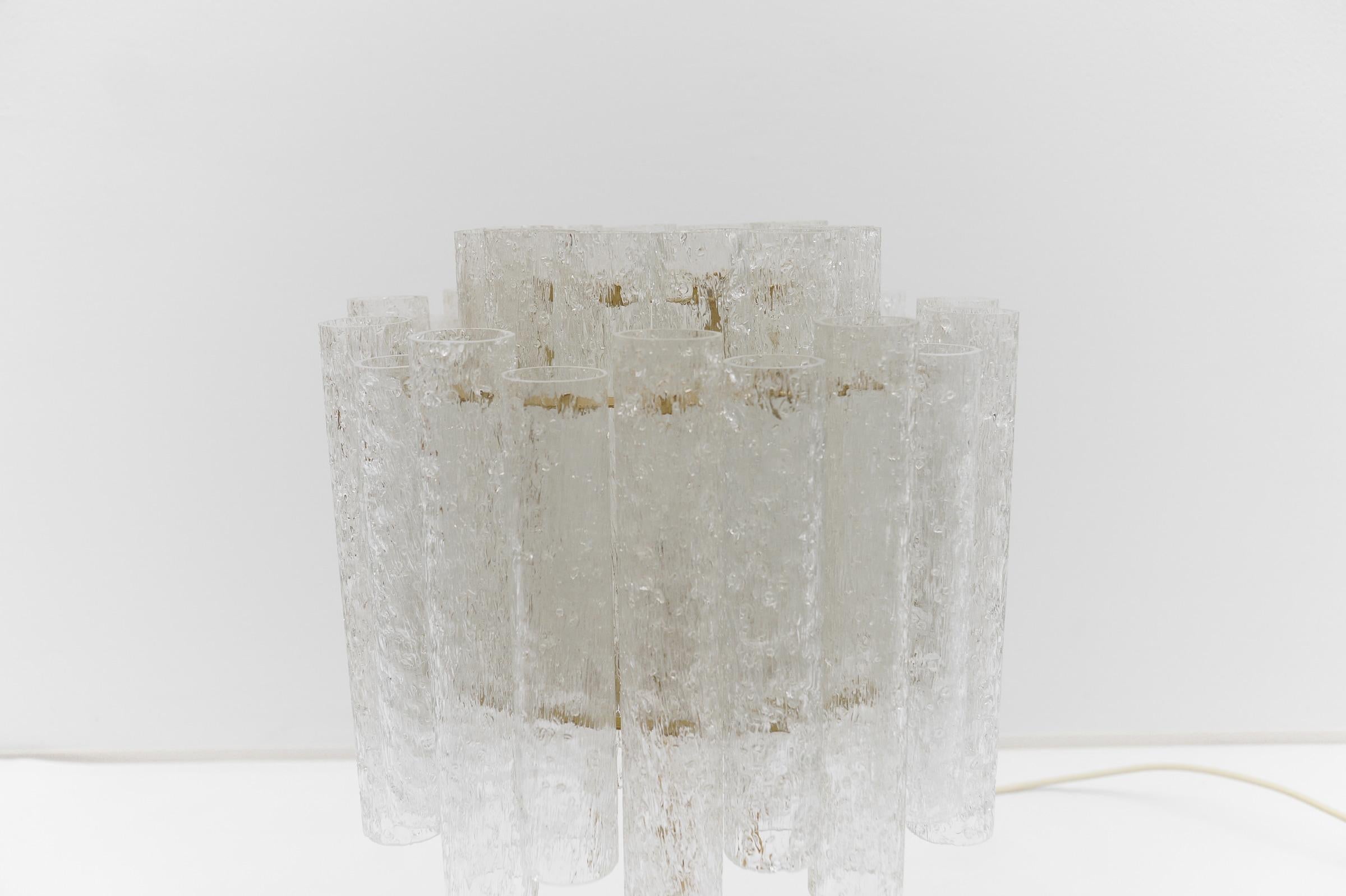 Awesome Table Lamp by Doria Leuchten with 34 Ice Glass Tubes, 1960s Germany For Sale 5
