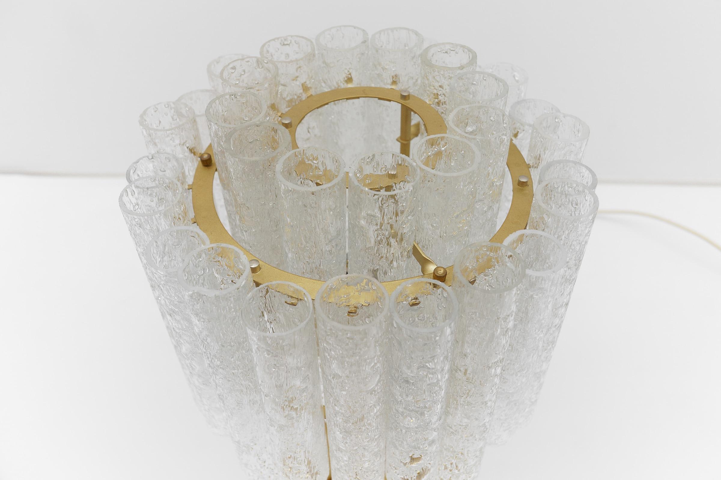 Awesome Table Lamp by Doria Leuchten with 34 Ice Glass Tubes, 1960s Germany For Sale 6