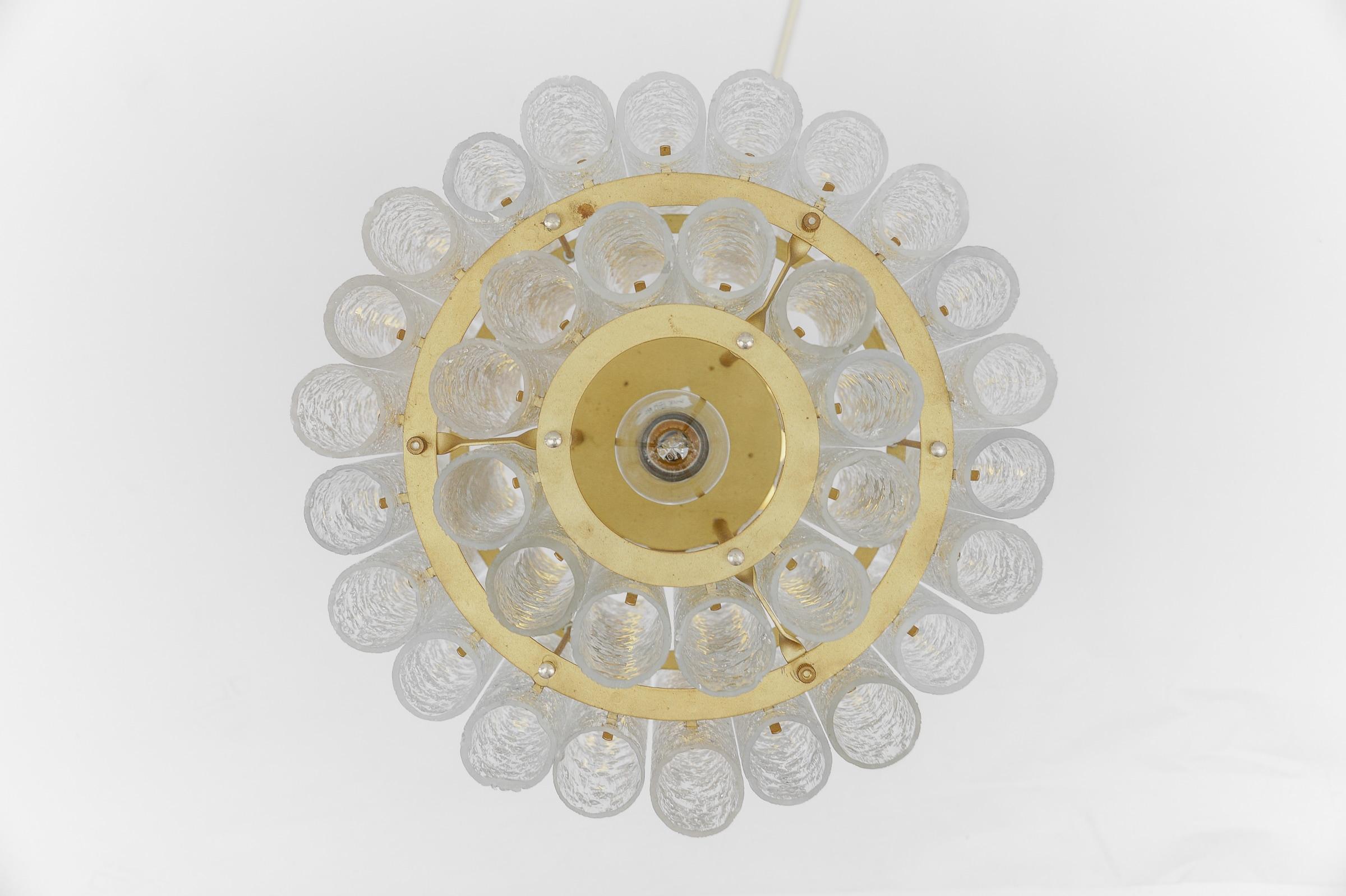 Awesome Table Lamp by Doria Leuchten with 34 Ice Glass Tubes, 1960s Germany For Sale 8