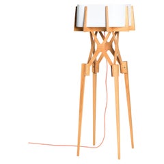 Awesome wood legged 'Lese' floor lamp