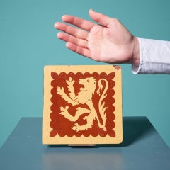 A.W.N. Pugin Glazed Coat of Arms Tile by Minton & Co