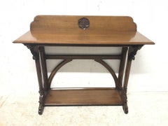 A.W.N. Pugin, J C Crace Biblioteca, recibidor o mesa de servicio de roble tallado de renacimiento gótico
