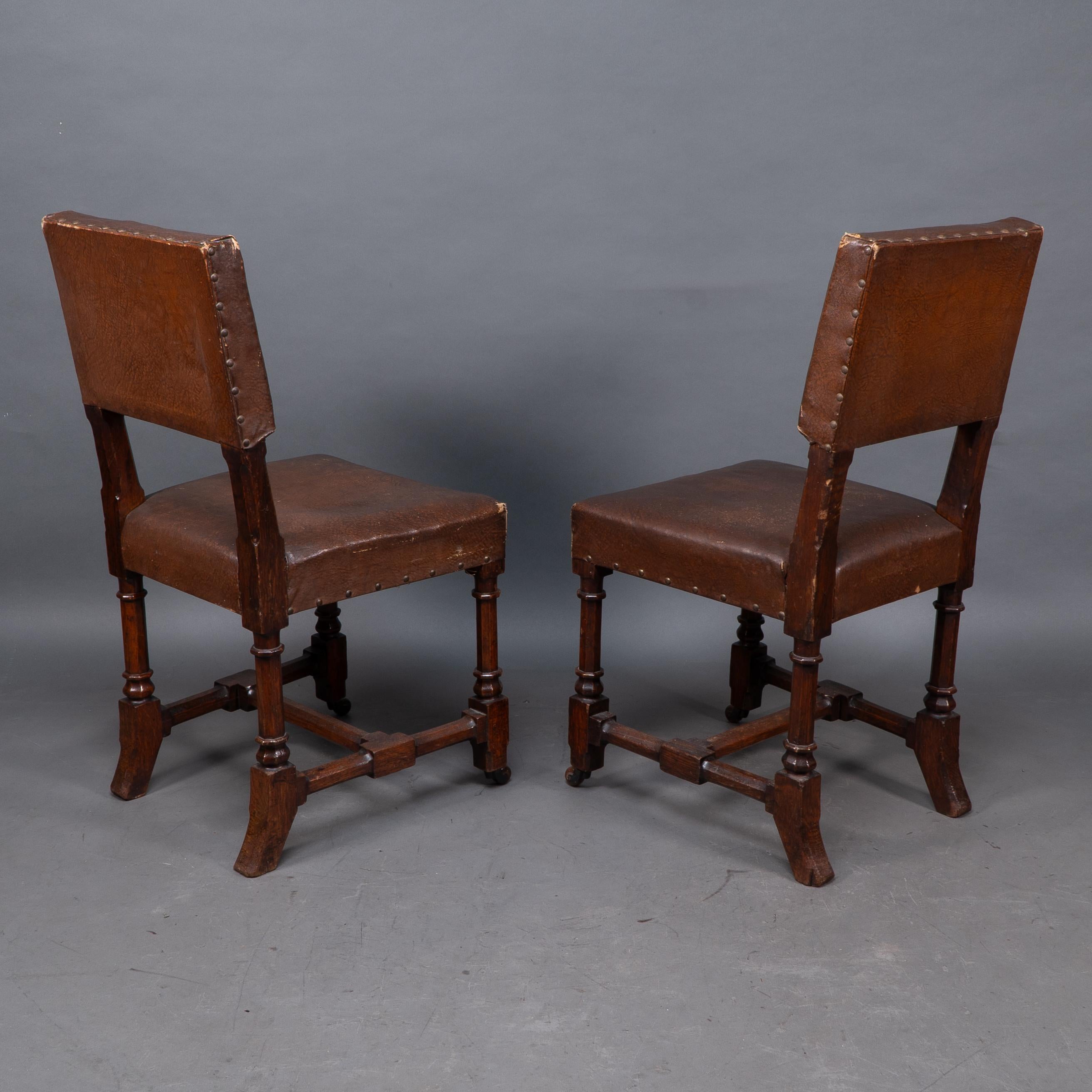 AWN Pugin, Six Gothic Revival Oak Dining Chairs Probably for the House of Lords For Sale 1