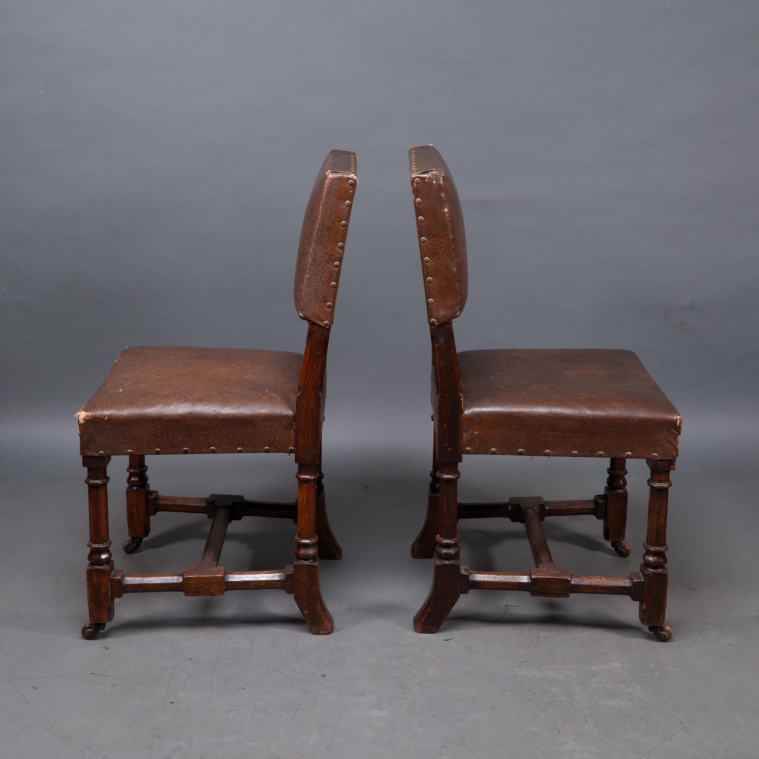 AWN Pugin, Six Gothic Revival Oak Dining Chairs Probably for the House of Lords For Sale 2