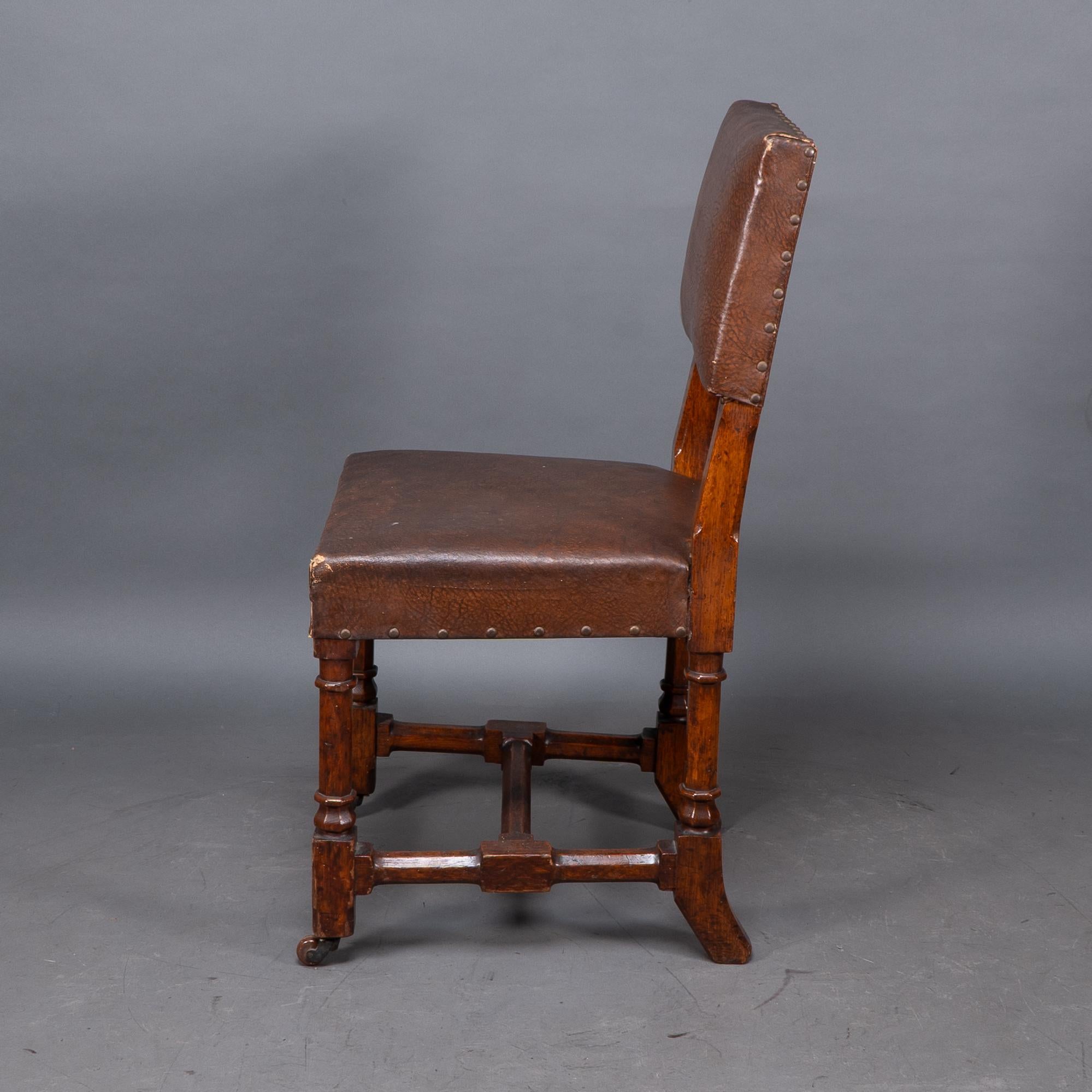 AWN Pugin, Six Gothic Revival Oak Dining Chairs Probably for the House of Lords For Sale 6