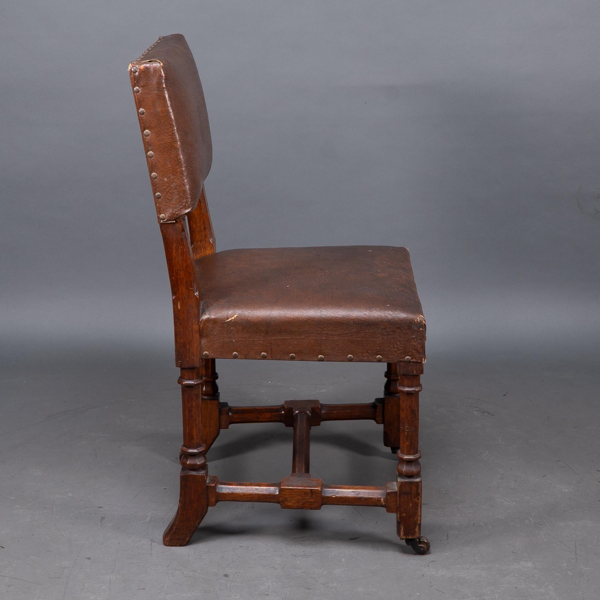 AWN Pugin, Six Gothic Revival Oak Dining Chairs Probably for the House of Lords For Sale 7