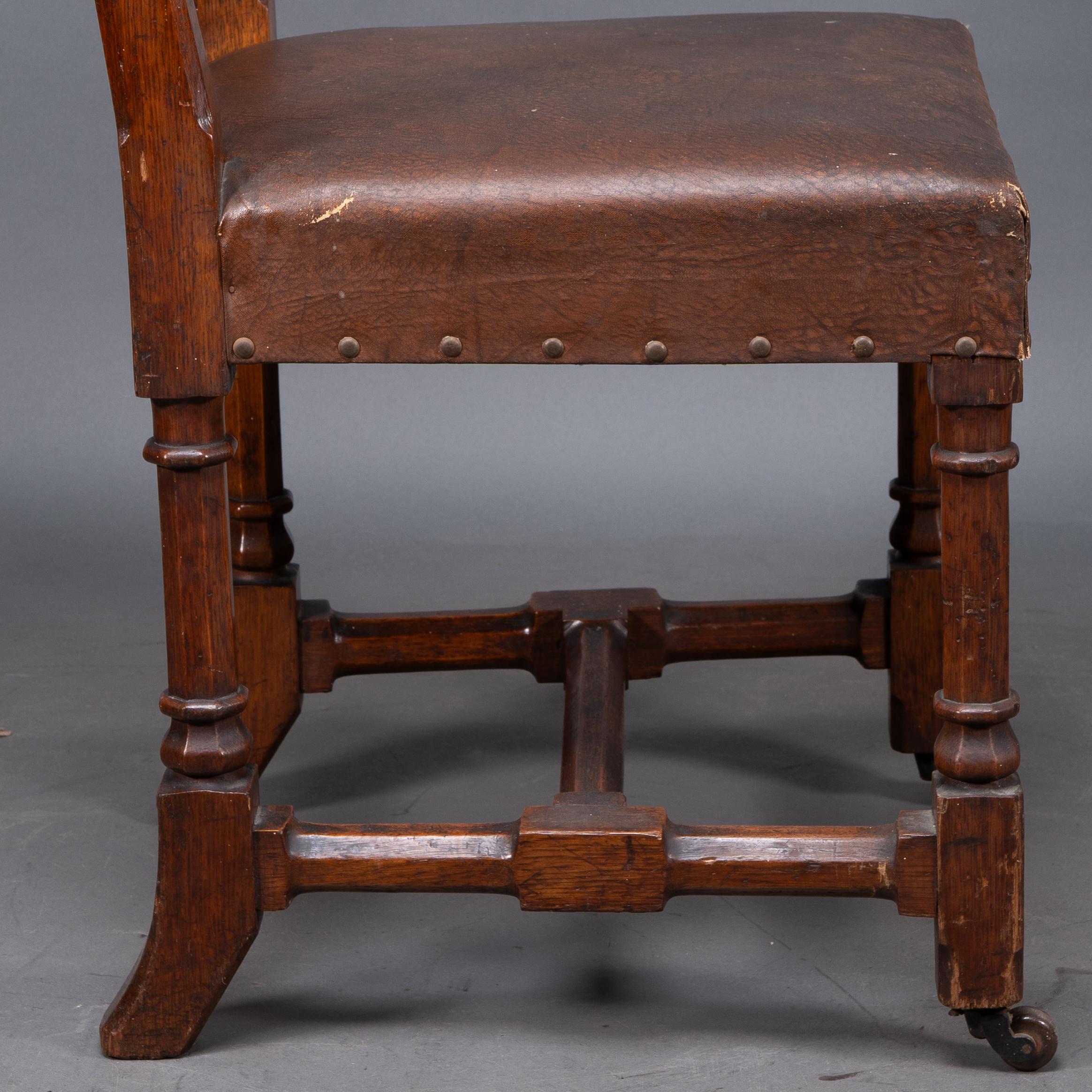 AWN Pugin, Six Gothic Revival Oak Dining Chairs Probably for the House of Lords For Sale 10