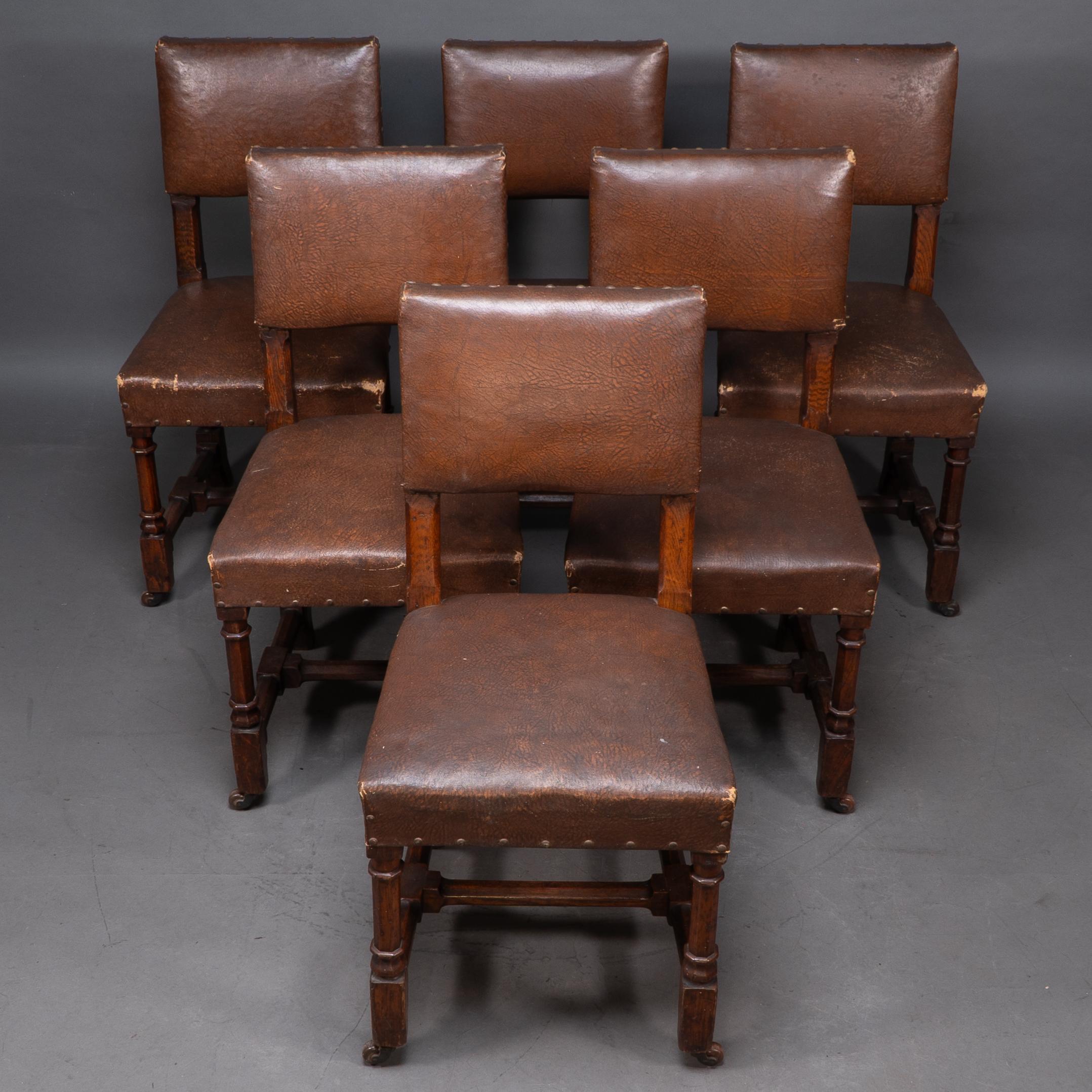 A W N Pugin, made by Gillows of Lancaster. Stamped Gillows to the back legs.
A set of six Gothic Revival oak dining chairs probably designed for the House of Lords.
All in excellent original condition.
Measures: Height 34 1/2 inches x width 17