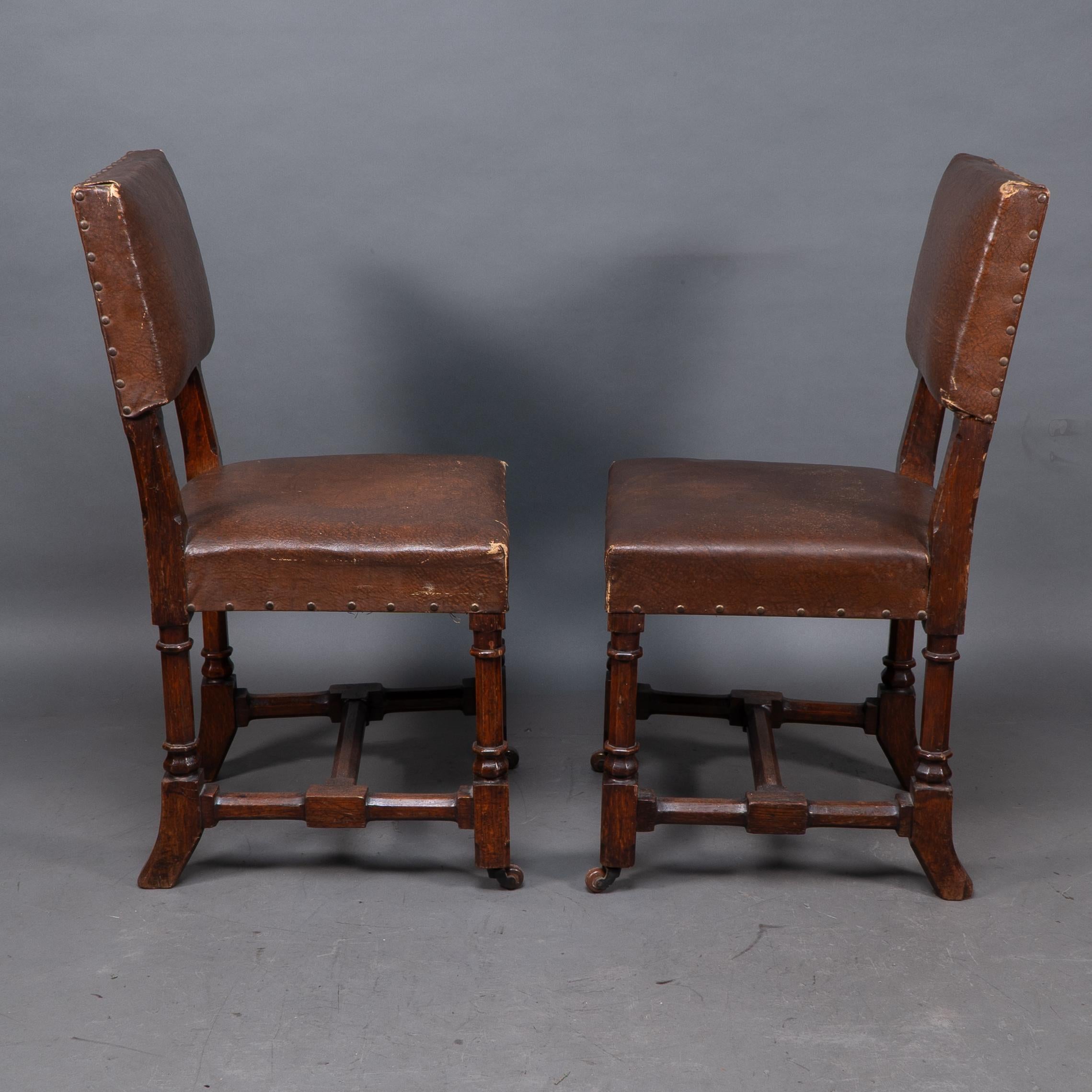 19th Century AWN Pugin, Six Gothic Revival Oak Dining Chairs Probably for the House of Lords For Sale