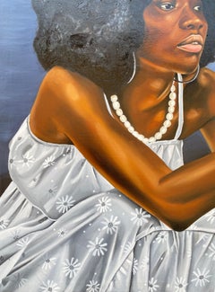 Symbol of Hope -21st Century Contemporary Figurative of a Woman and Bird Modern