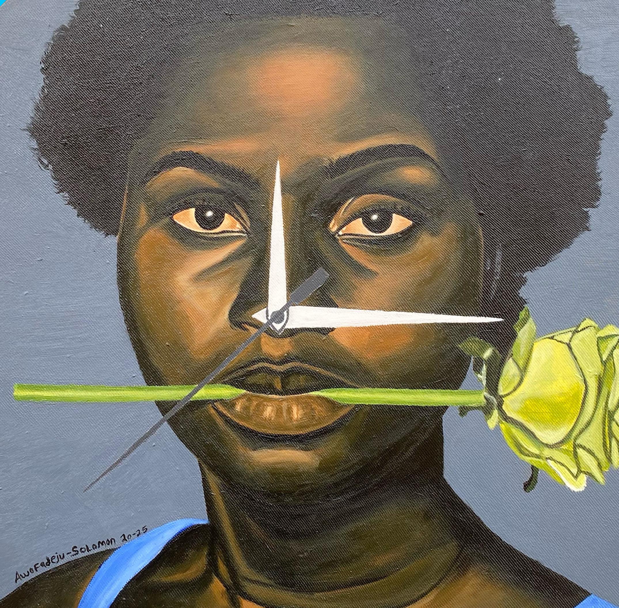 Timeless -21st Century, Contemporary, Figurative, Portrait, Modern Women, Floral For Sale 1