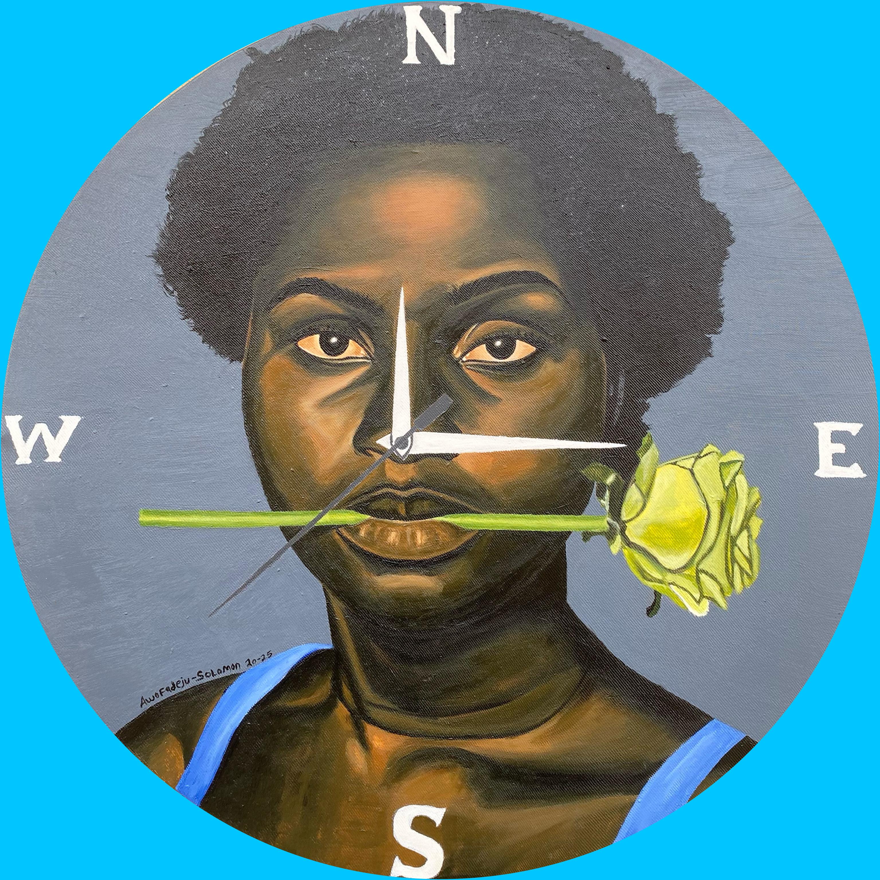 Awofadeju Solomon Figurative Painting - Timeless -21st Century, Contemporary, Figurative, Portrait, Modern Women, Floral